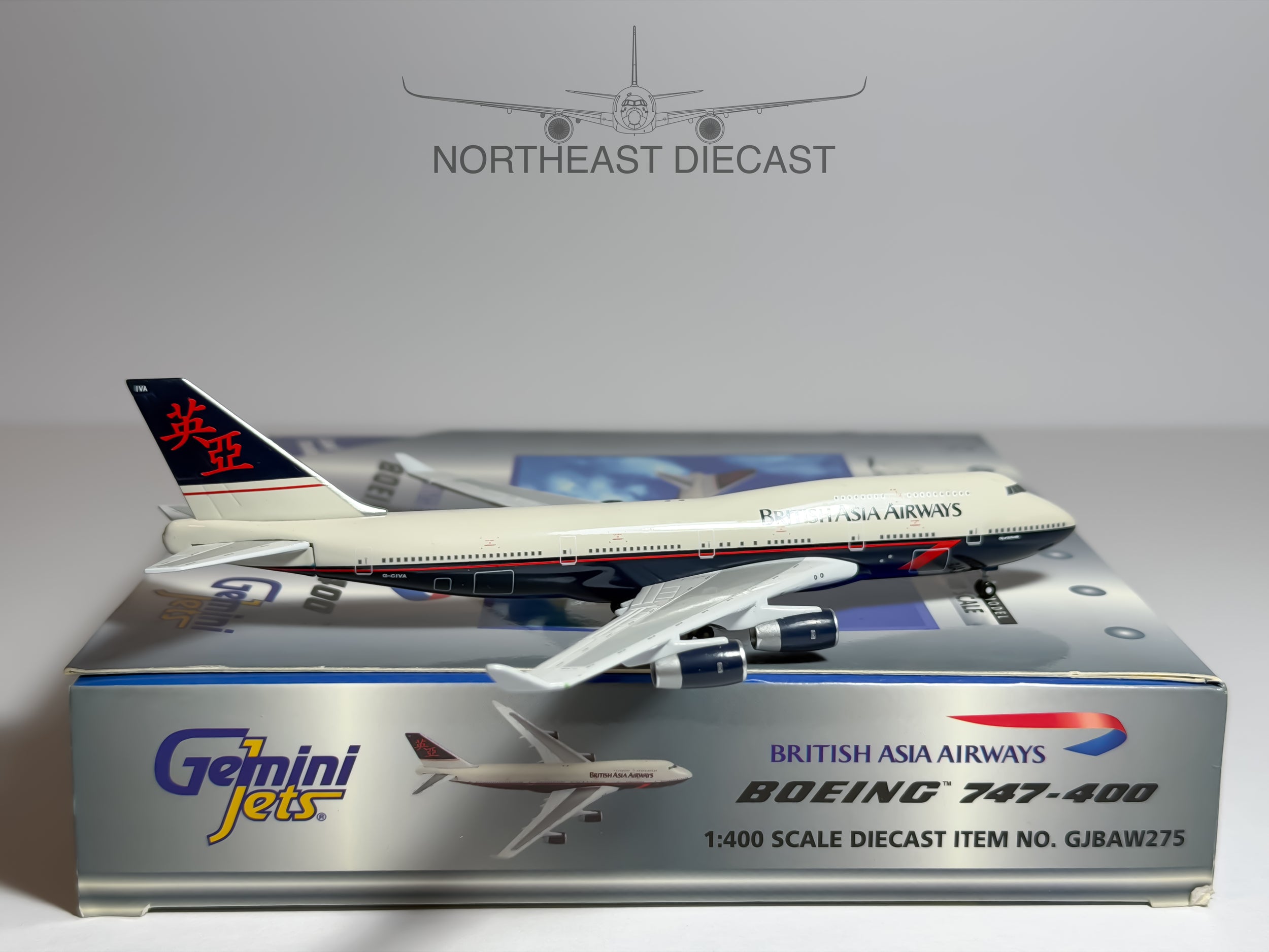 British Asia Airways Boeing 747-400 1:400 Gemini Jets G-CIVA (GJBAW275)