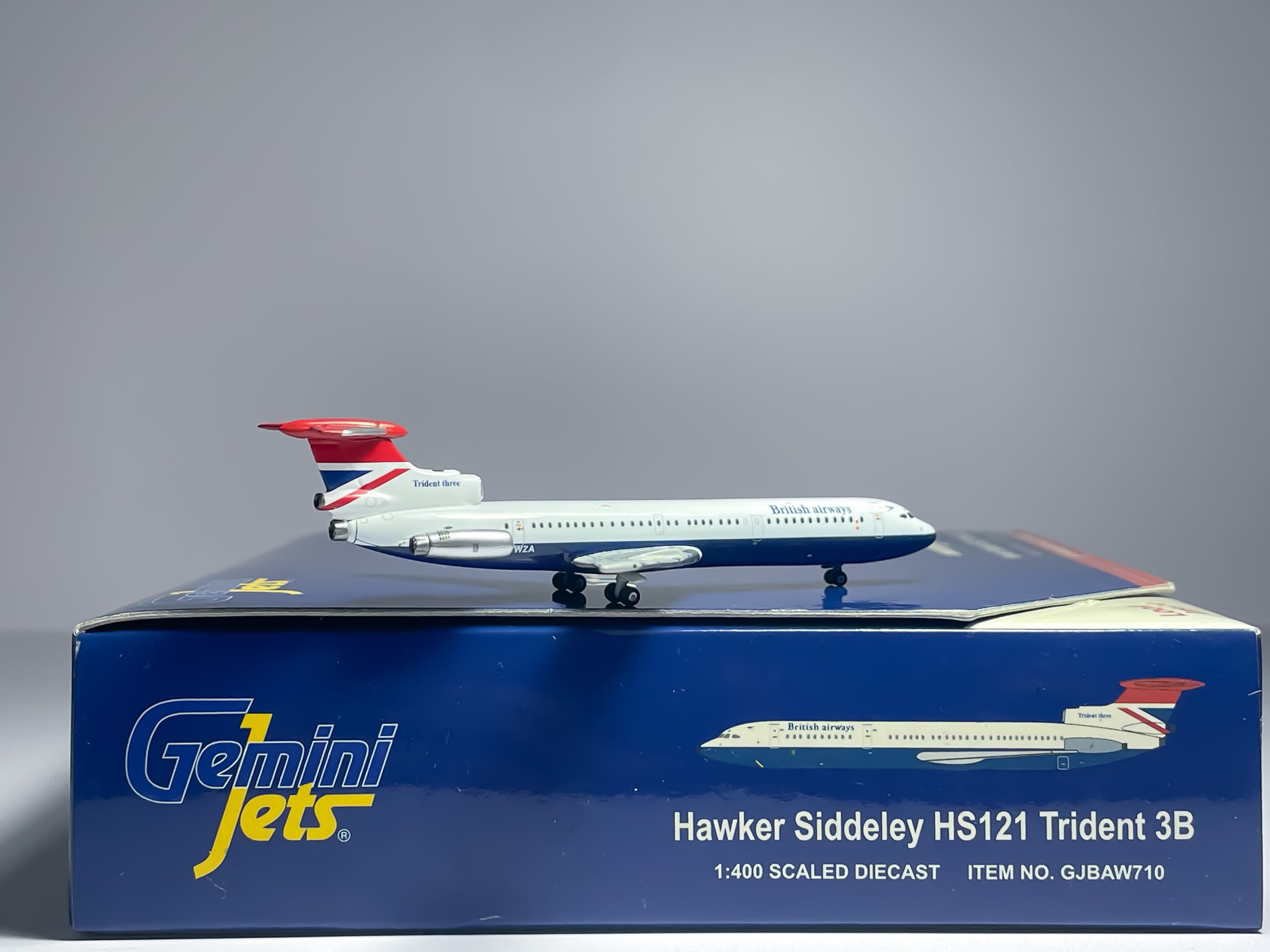 British Airways Hawker Siddeley HS-121 Trident 1:400 Gemini Jets G-AWZA (GJBAW710)