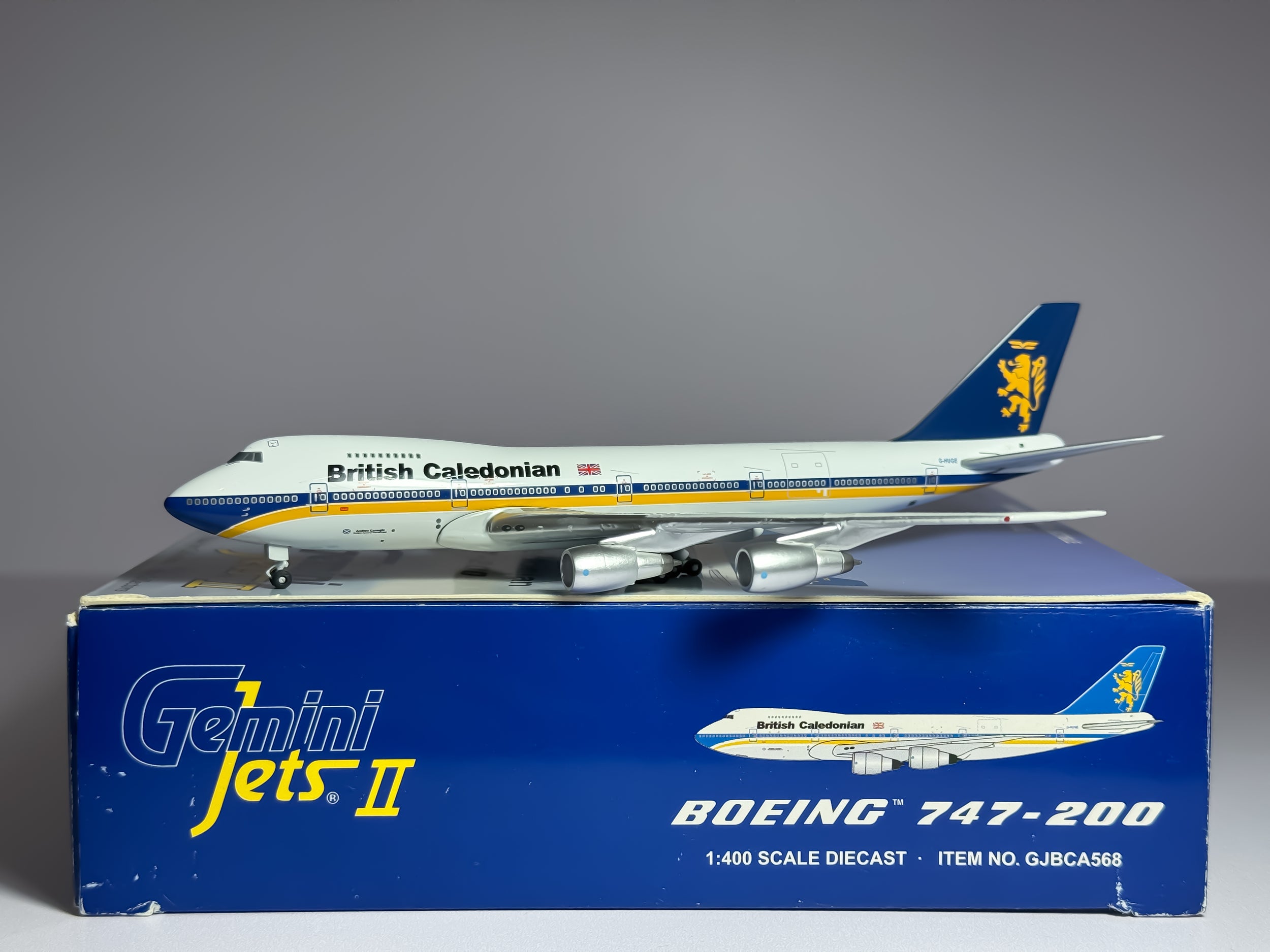 British Caledonian Boeing 747-200 1:400 Gemini Jets G-HUGE (GJBCA568)