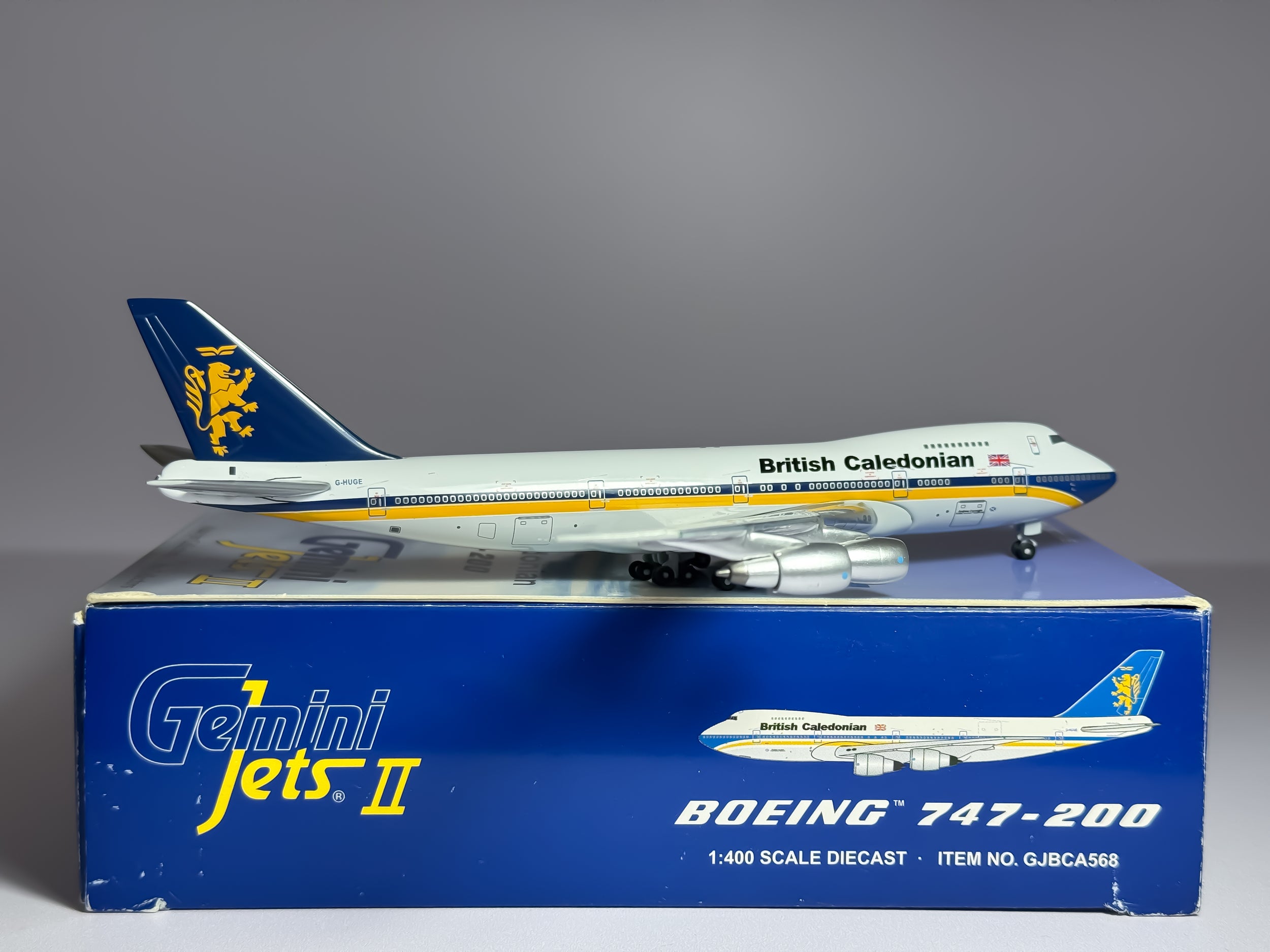 British Caledonian Boeing 747-200 1:400 Gemini Jets G-HUGE (GJBCA568)