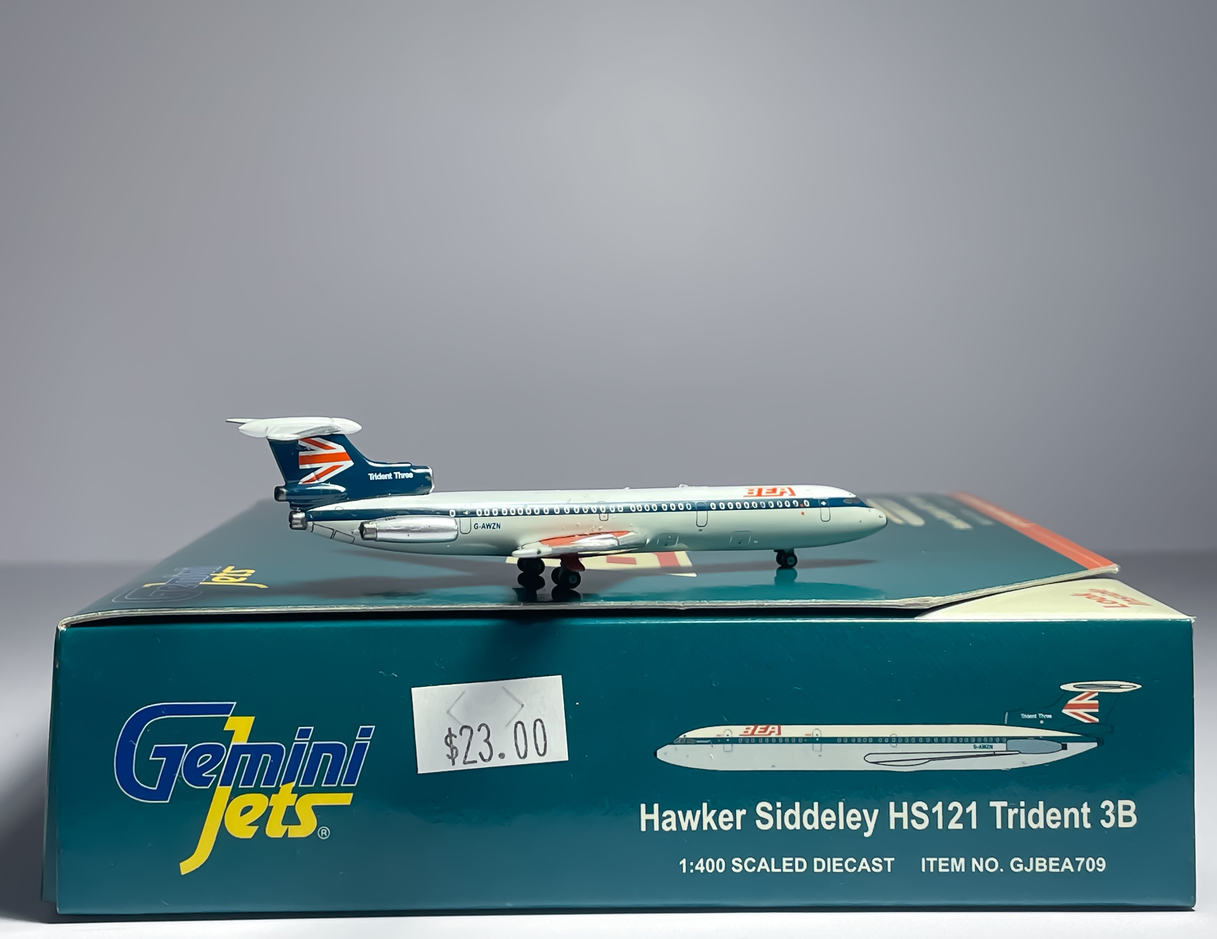 British European Airways (BEA) Hawker Siddeley HS-121 Trident 1:400 Gemini Jets G-AWZN (GJBEA709)
