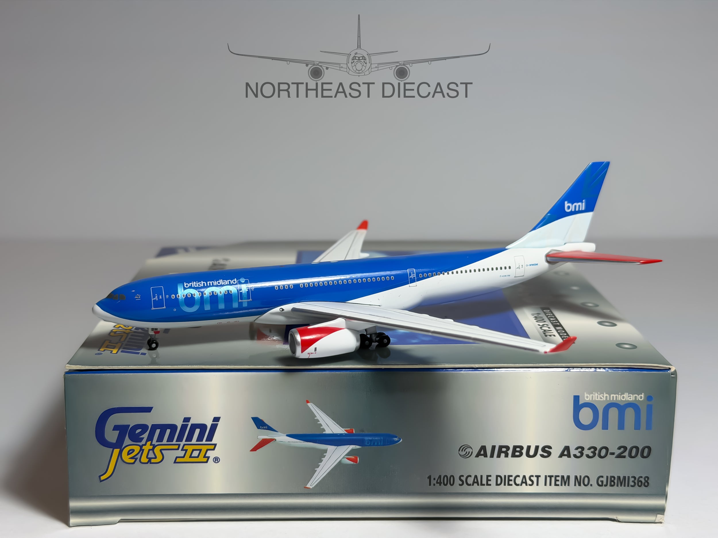 British Midland (BMI) Airbus A330-200 1:400 Gemini Jets G-WWBM (GJBMI368)