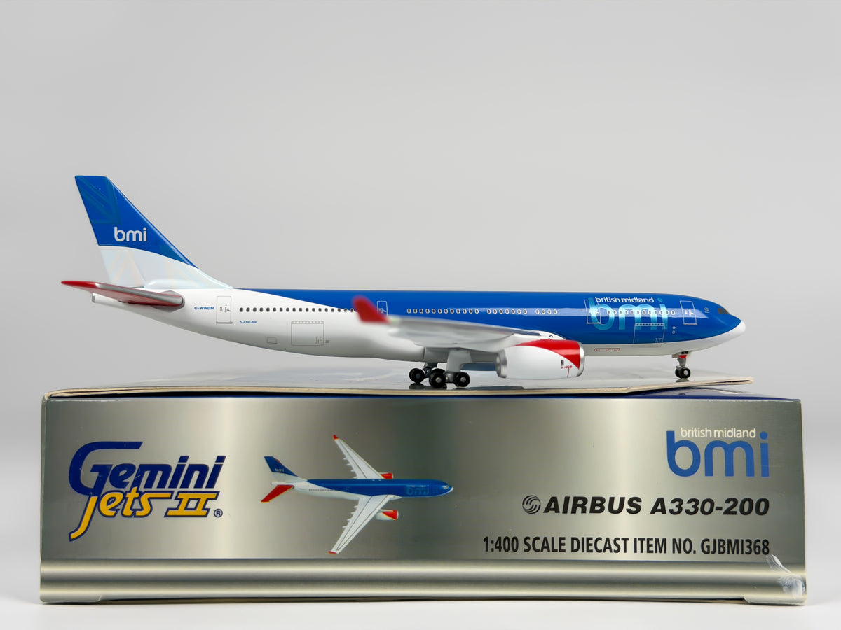 British Midland (BMI) Airbus A330-200 1:400 Gemini Jets G-WWBM (GJBMI368)