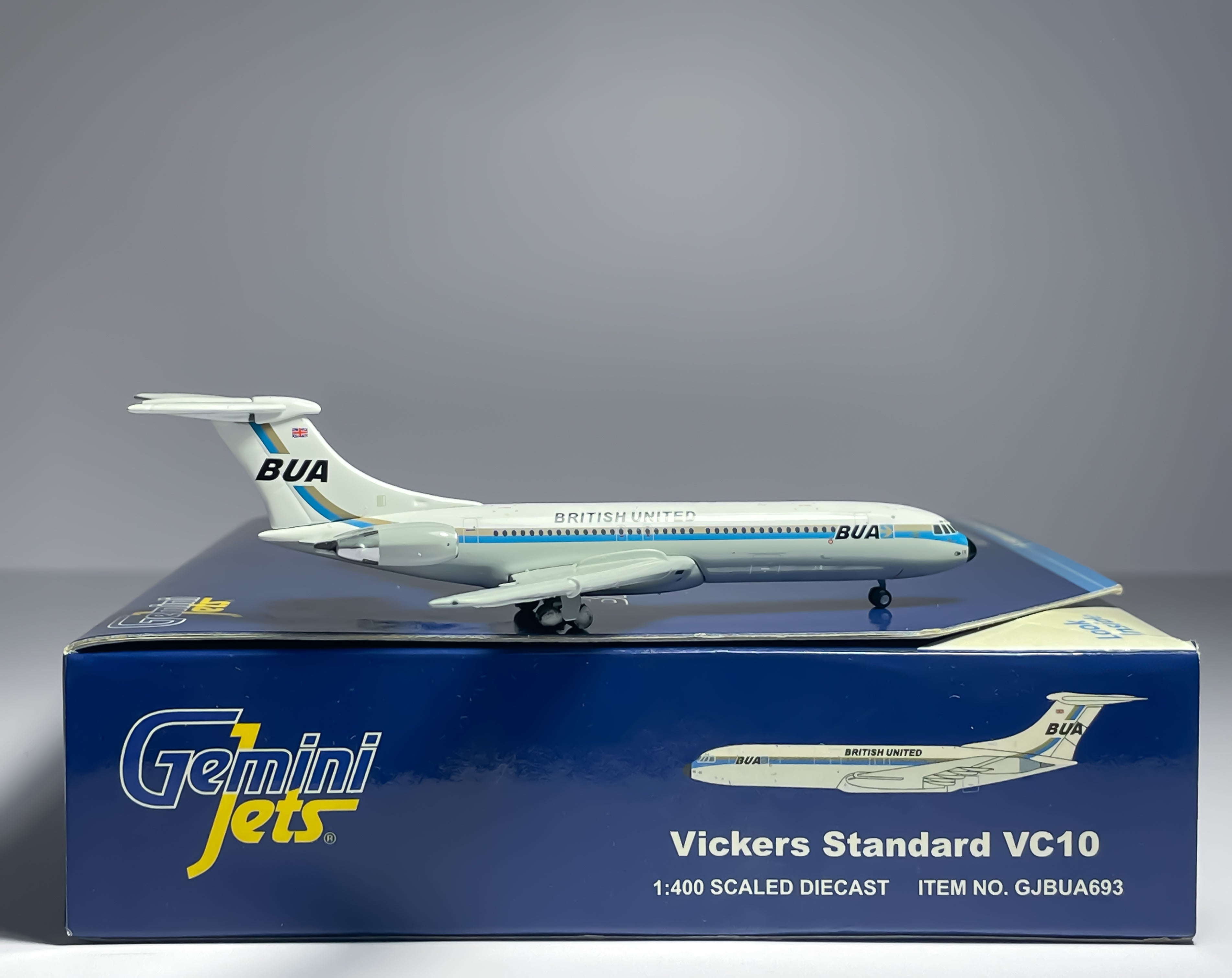 British United Airways (BUA) Vickers VC-10 1:400 Gemini Jets G-ASIX (GJBUA693)