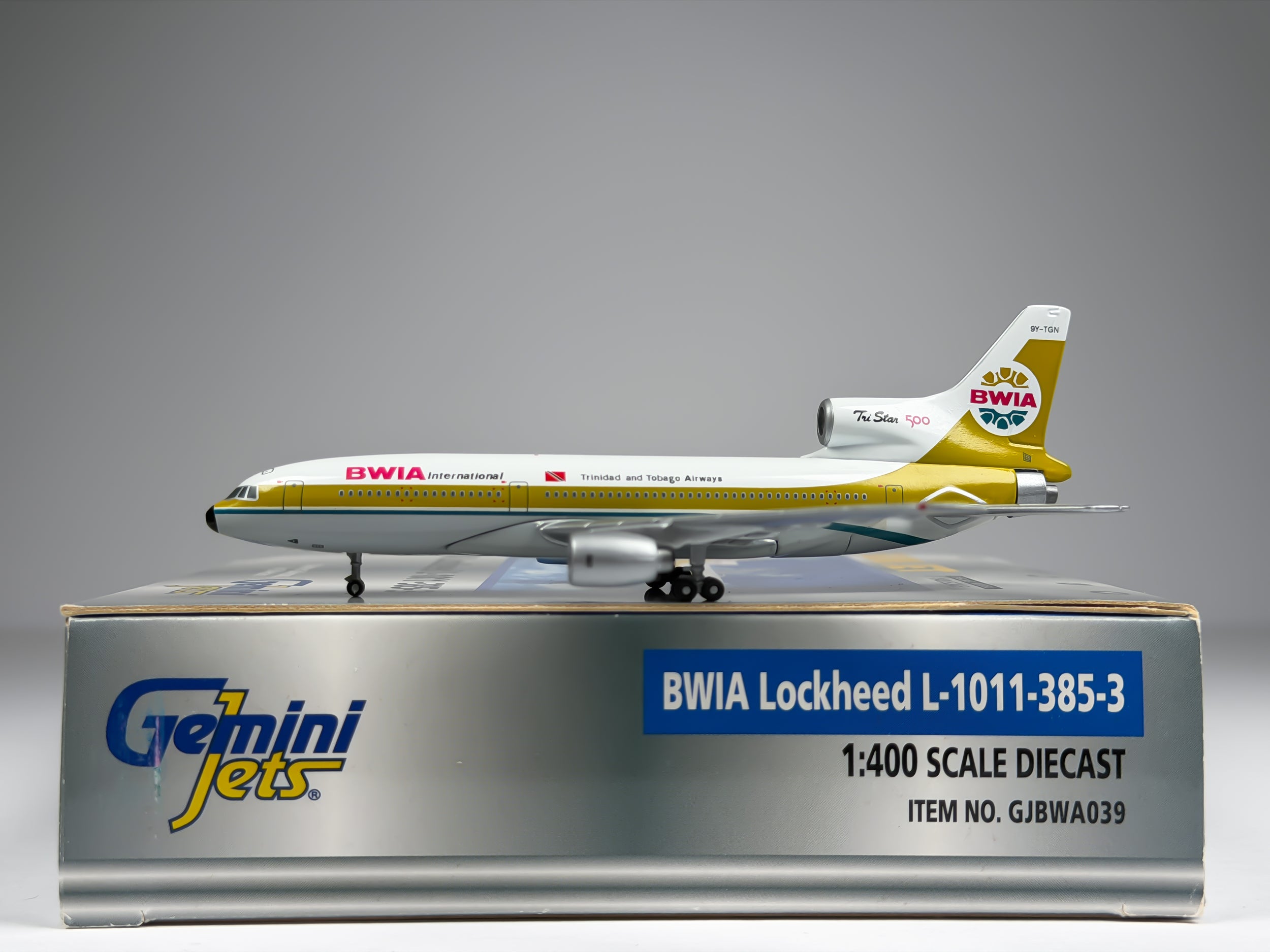 British West Indian Airways (BWIA) Lockheed L-1011 1:400 Gemini Jets 9Y-TGN (GJBWA039)