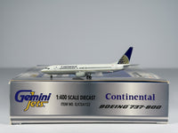 Continental Airlines Boeing 737-800 1:400 Gemini Jets N12216 (GJCOA122)