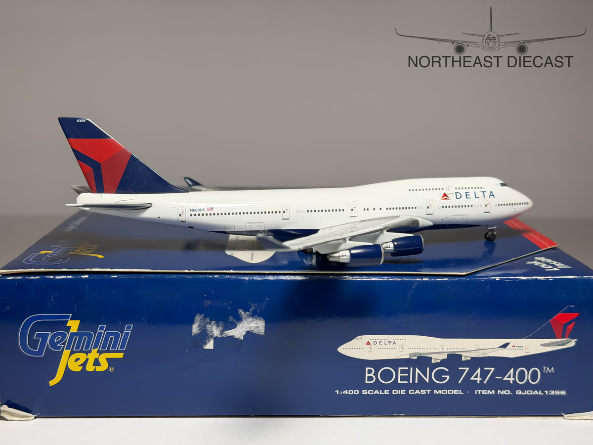 Delta Air Lines Boeing 747-400 1:400 Gemini Jets N669US (GJDAL1356)