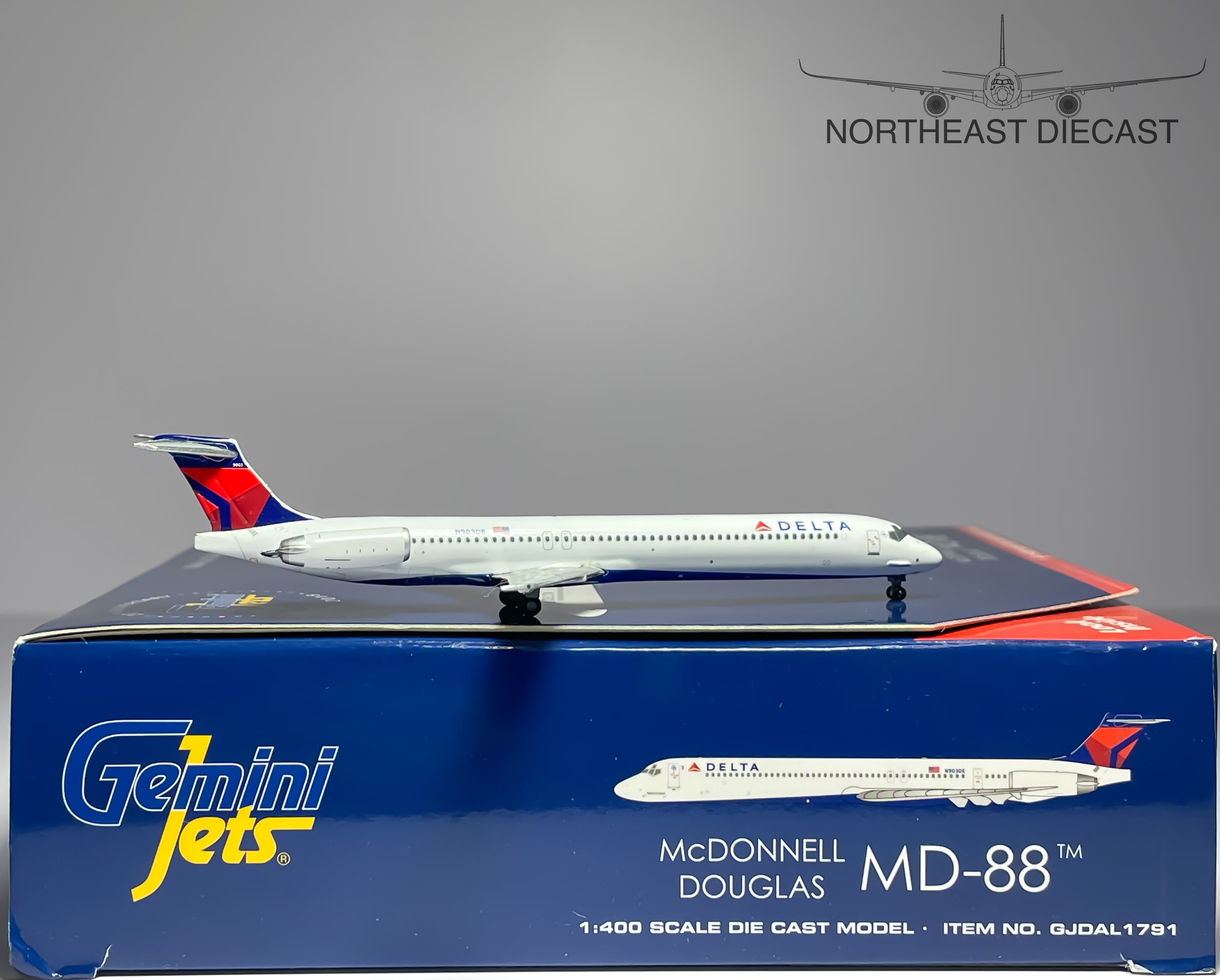 Delta Air Lines McDonnell Douglas MD-88 1:400 Gemini Jets N903DE (GJDAL1791)