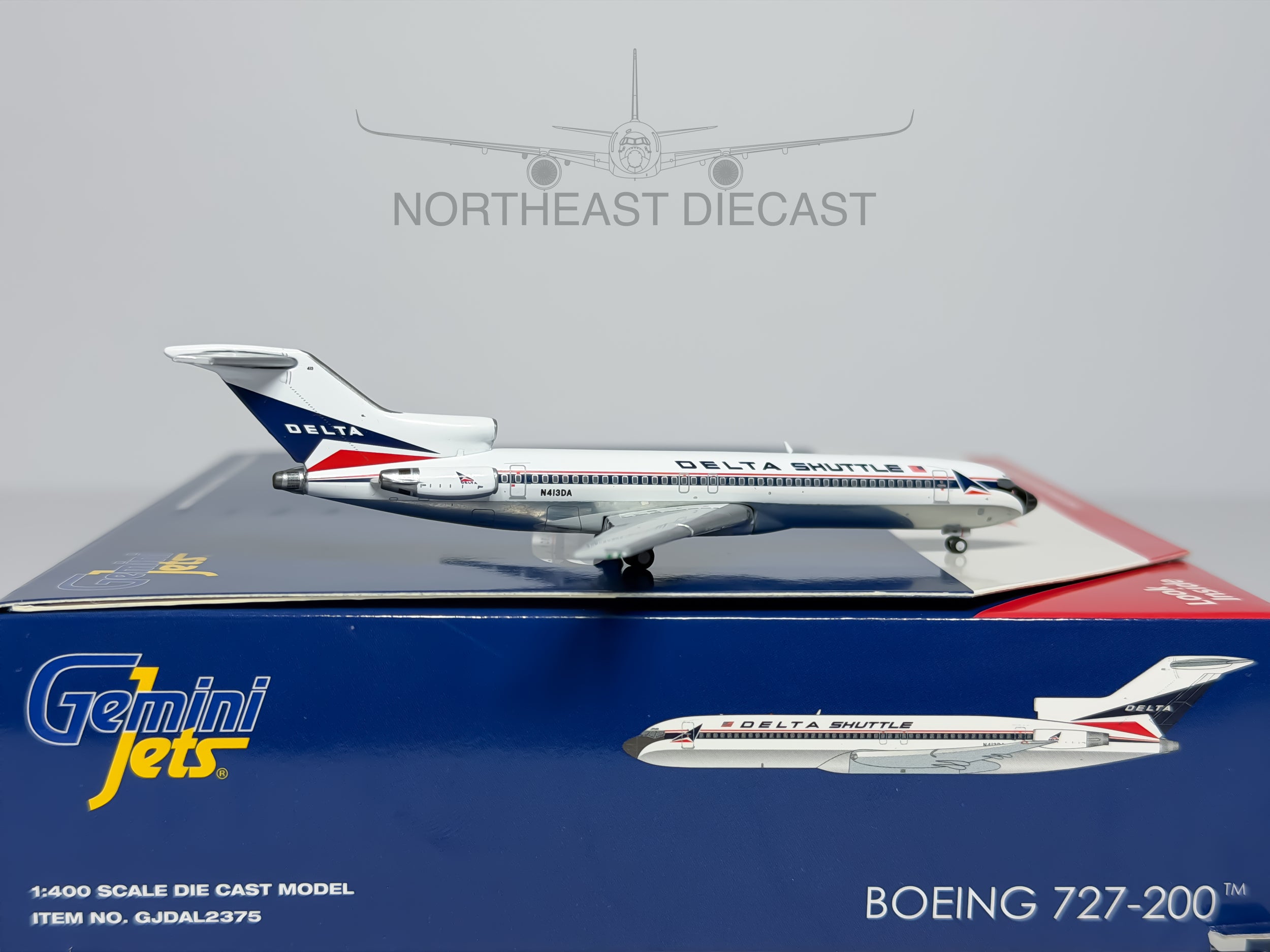 Delta Air Lines Boeing 727-200 1:400 Gemini Jets N413DA (GJDAL2375)