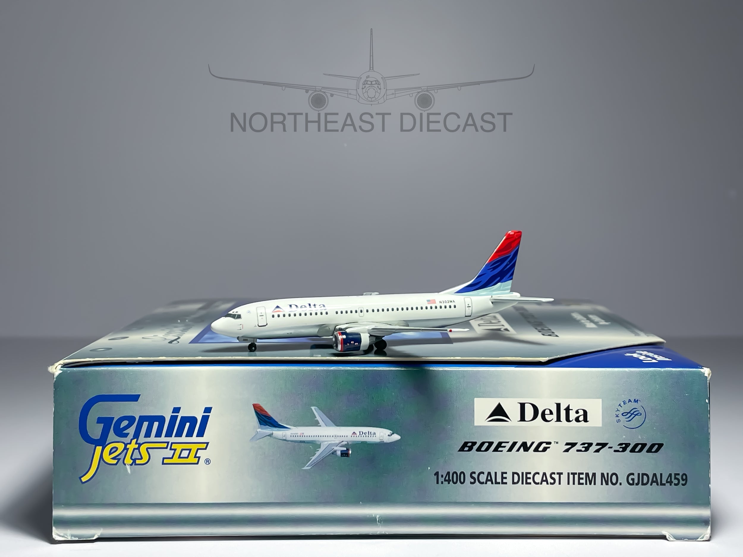 Delta Air Lines Boeing 737-300 1:400 Gemini Jets N302WA (GJDAL459)