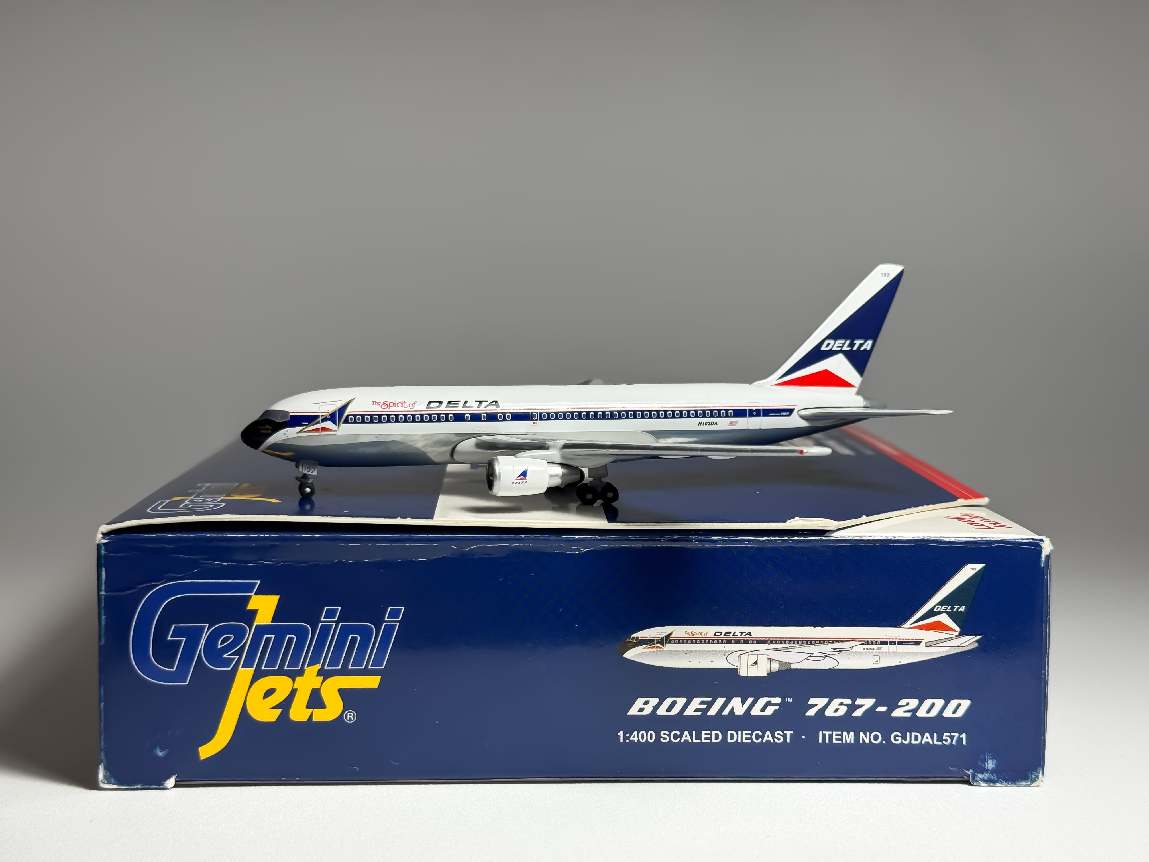 Delta Air Lines Boeing 767-200 1:400 Gemini Jets N102DA (GJDAL571)
