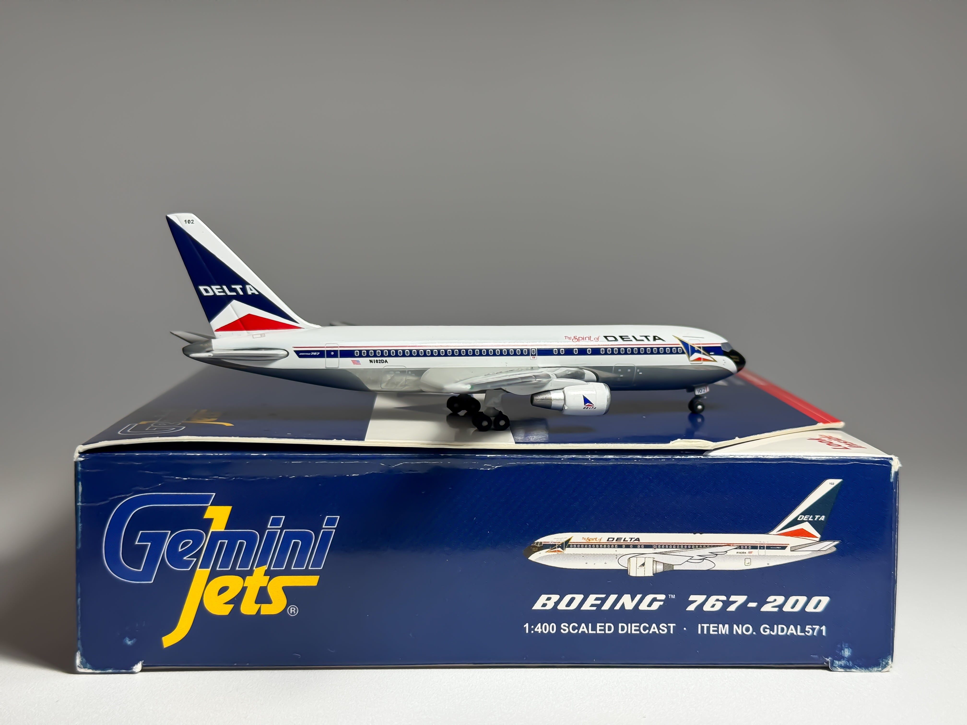 Delta Air Lines Boeing 767-200 1:400 Gemini Jets N102DA (GJDAL571)