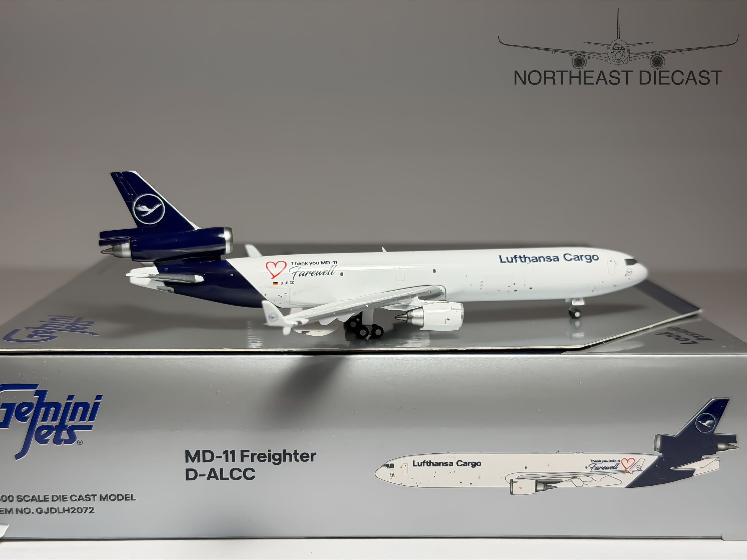 Lufthansa Cargo McDonnell Douglas MD-11F 1:400 Gemini Jets D-ALCC (GJDLH2072)