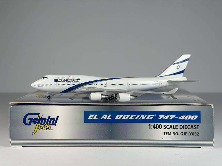 El Al Israel Airlines Boeing 747-400 1:400 Gemini Jets 4X-ELD (GJELY032)