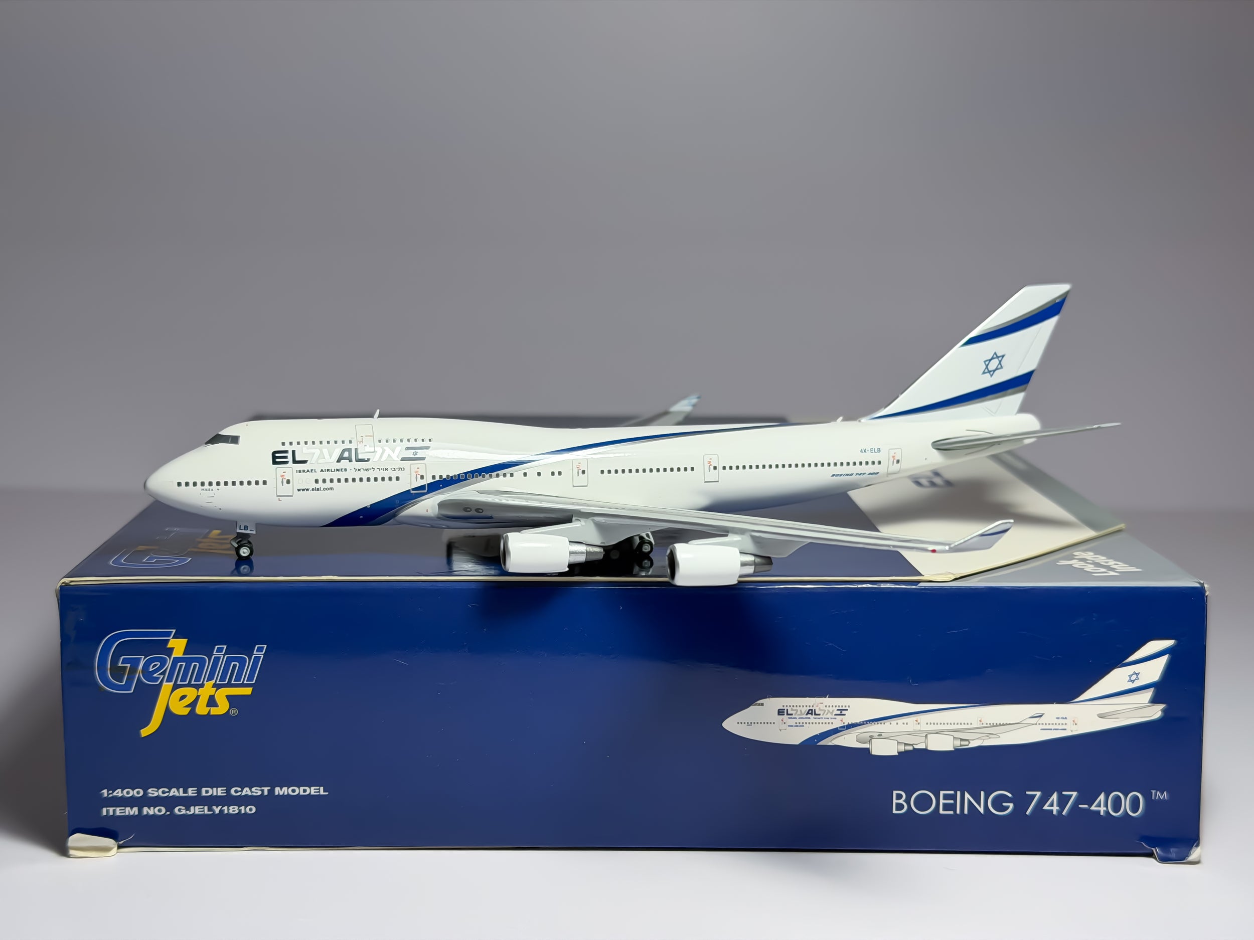 El Al Israel Airlines Boeing 747-400 1:400 Gemini Jets 4X-ELB (GJELY1810)