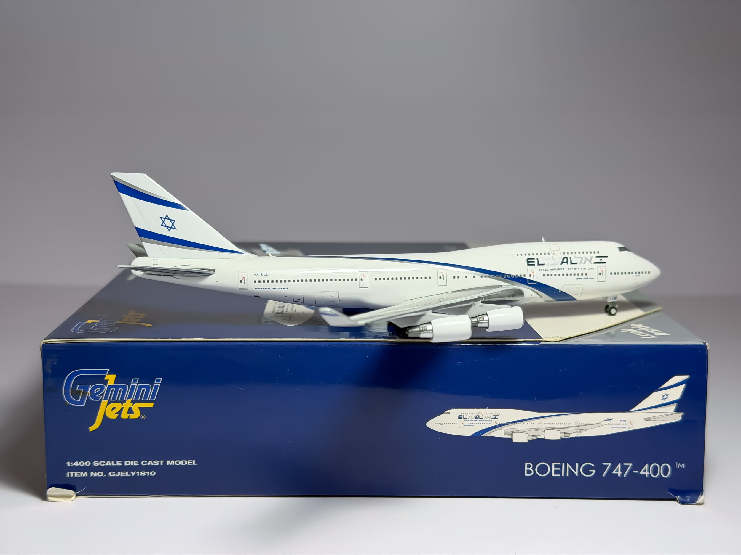 El Al Israel Airlines Boeing 747-400 1:400 Gemini Jets 4X-ELB (GJELY1810)