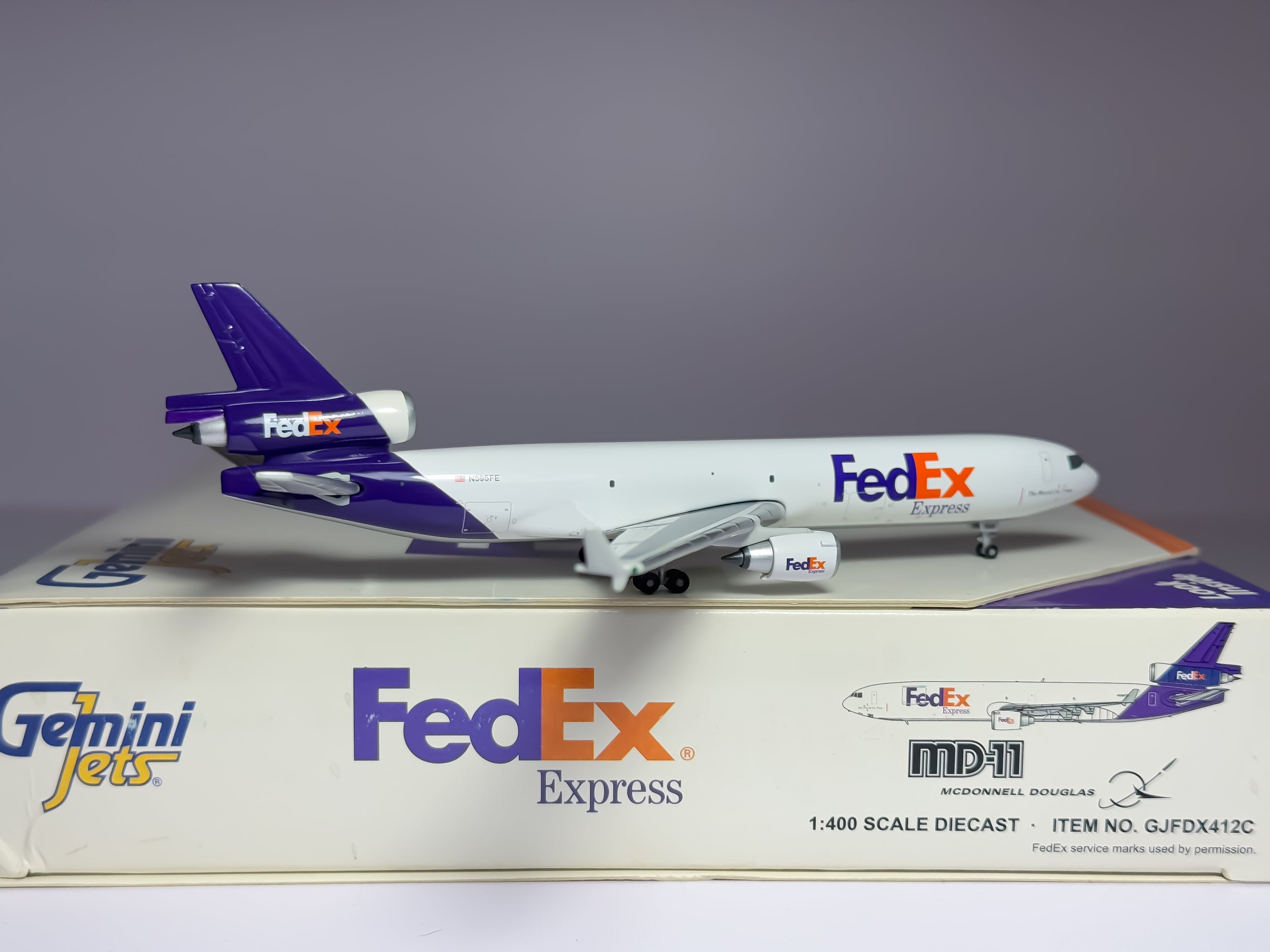 FedEx Express McDonnell Douglas MD-11F 1:400 Gemini Jets N595FE (GJFDX412C)