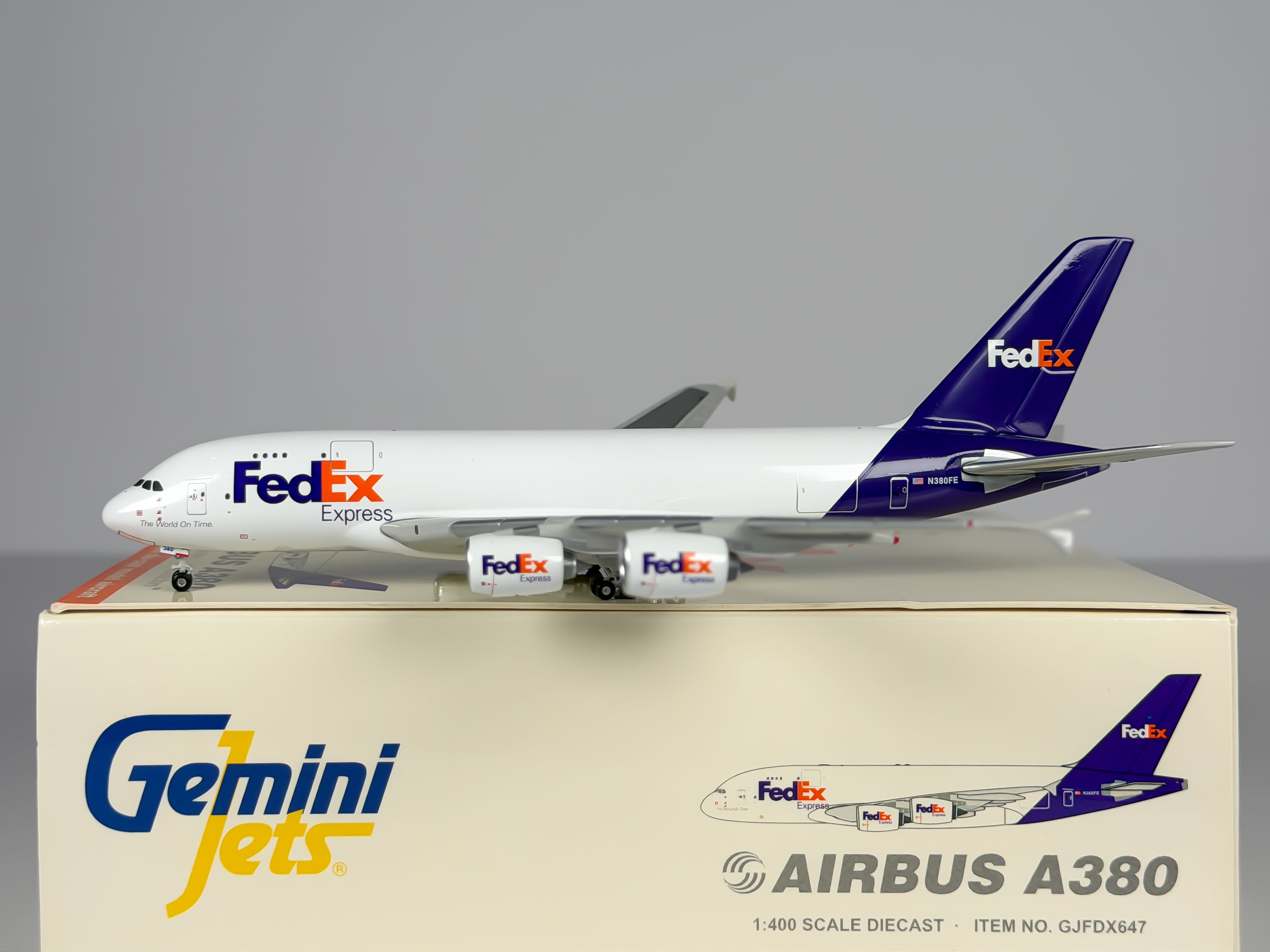 FedEx Express Airbus A380-800 1:400 Gemini Jets N380FE (GJFDX647)