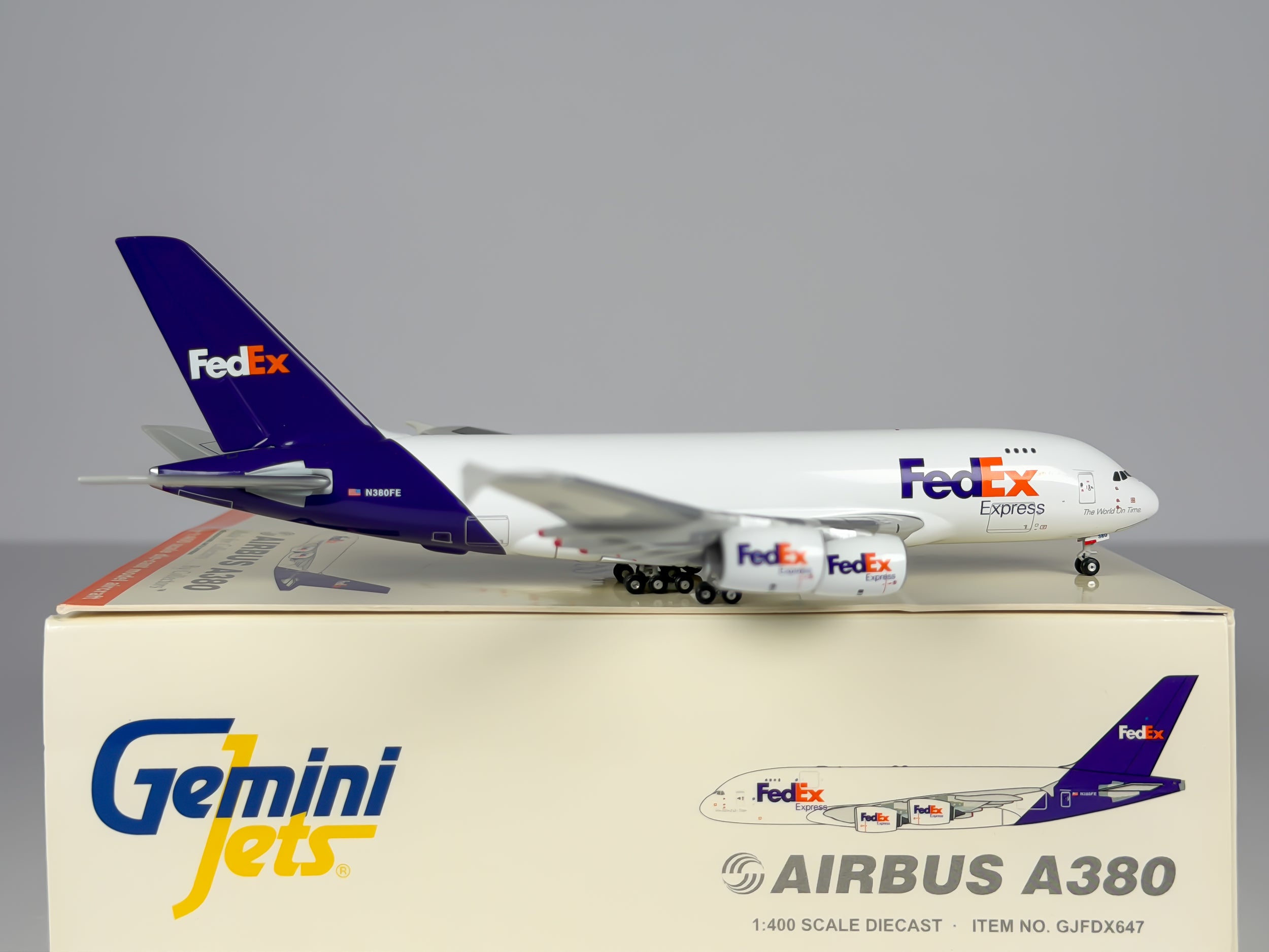 FedEx Express Airbus A380-800 1:400 Gemini Jets N380FE (GJFDX647)