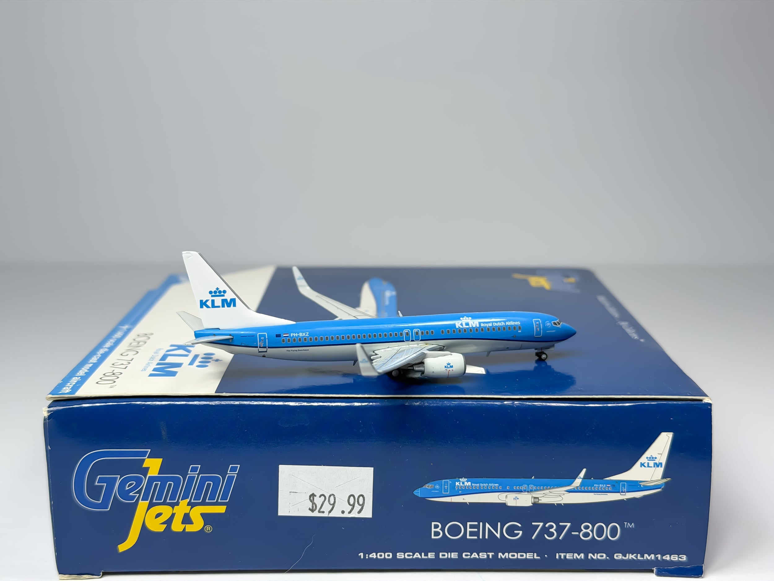 KLM Royal Dutch Airlines Boeing 737-800 1:400 Gemini Jets PH-BXZ (GJKLM1463)