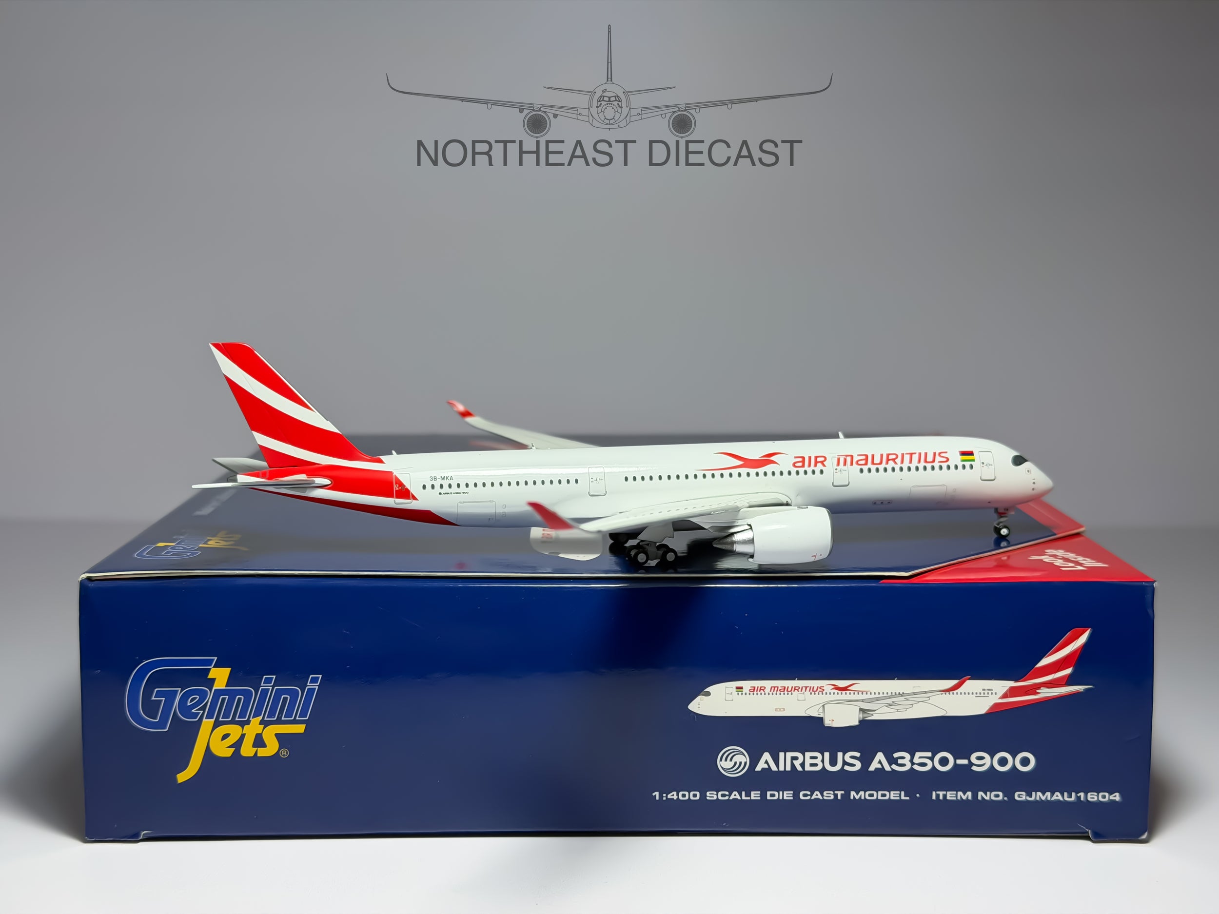 Gemini Jets 1:400 Air Mauritius Airbus A350-900 3B-MKA current colors GJMAU1604