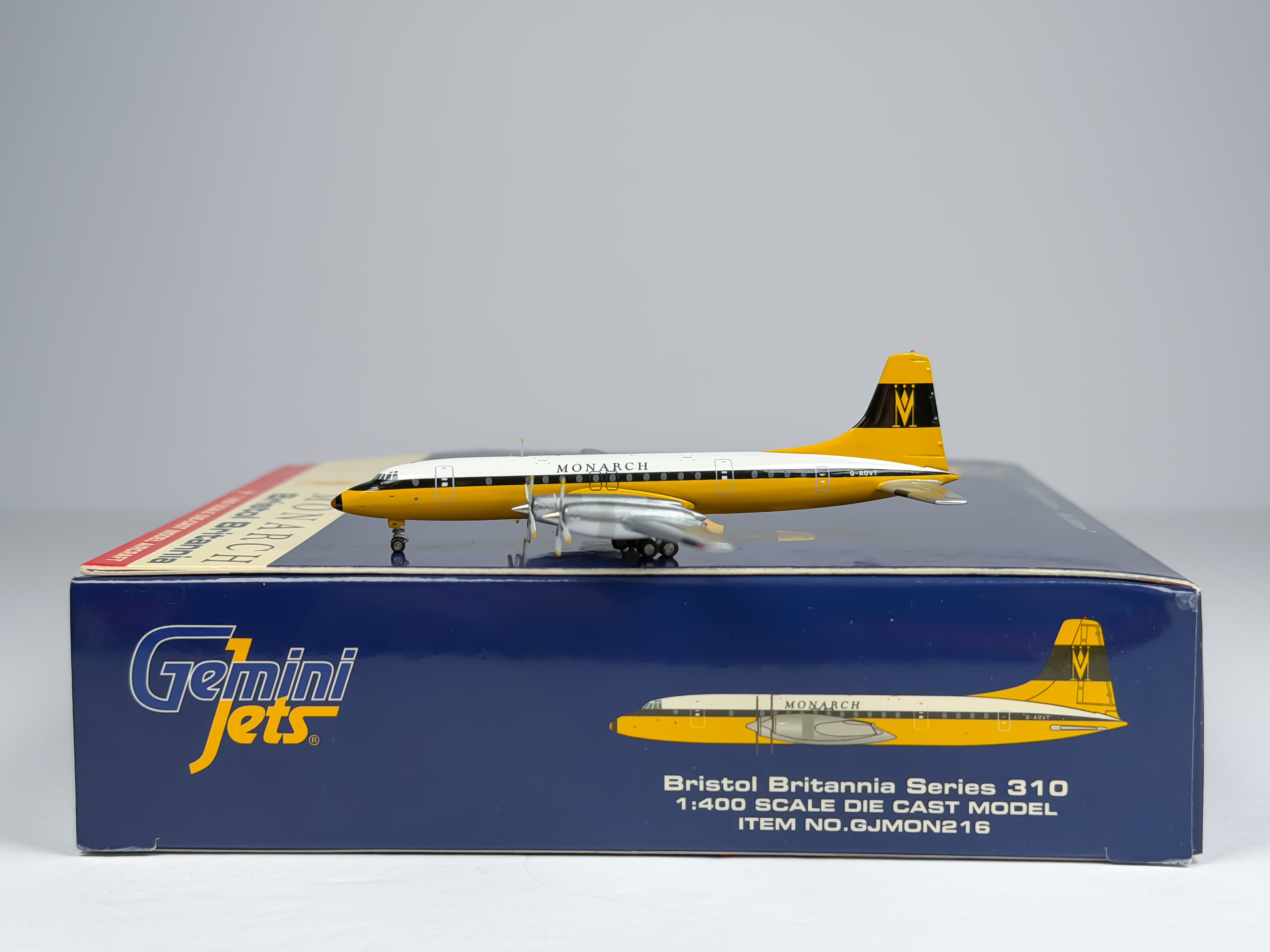 Monarch Bristol 175 Britannia 1:400 Gemini Jets G-AOVT (GJMON216)