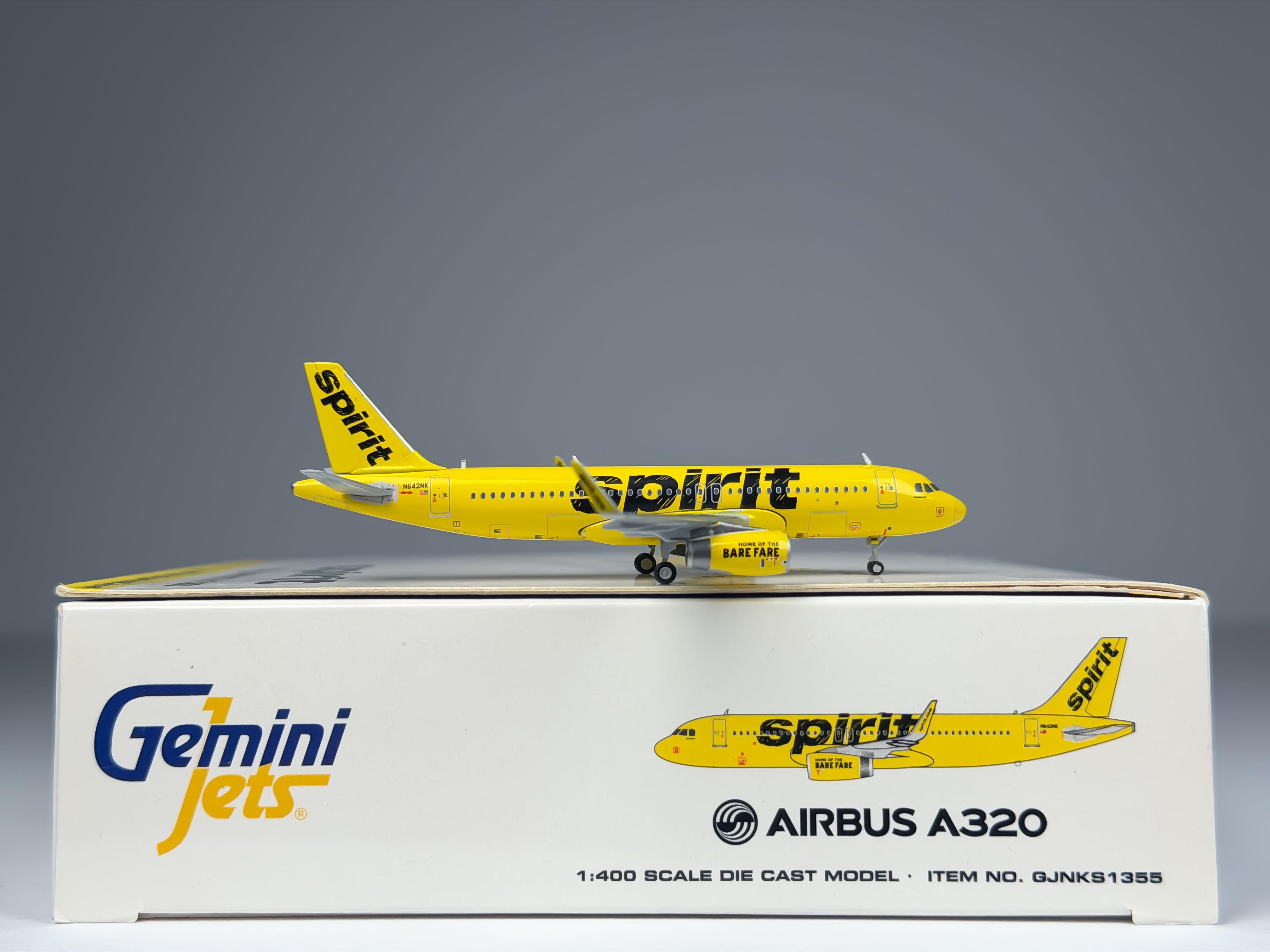 Spirit Airlines Airbus A320 1:400 Diecast Aircraft - Gemini Jets