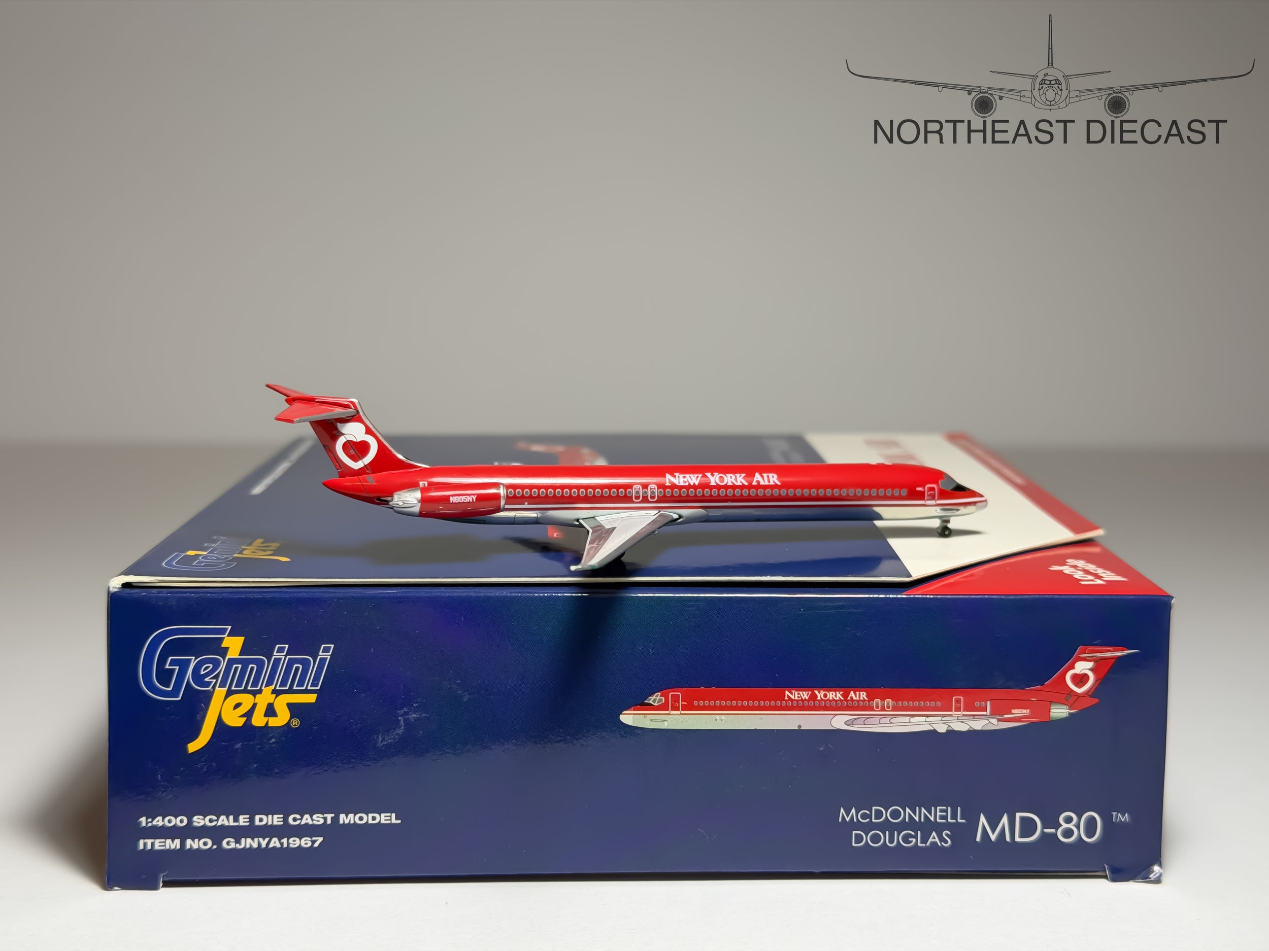 New York Air McDonnell Douglas MD-80 1:400 Gemini Jets N805NY (GJNYA1967)