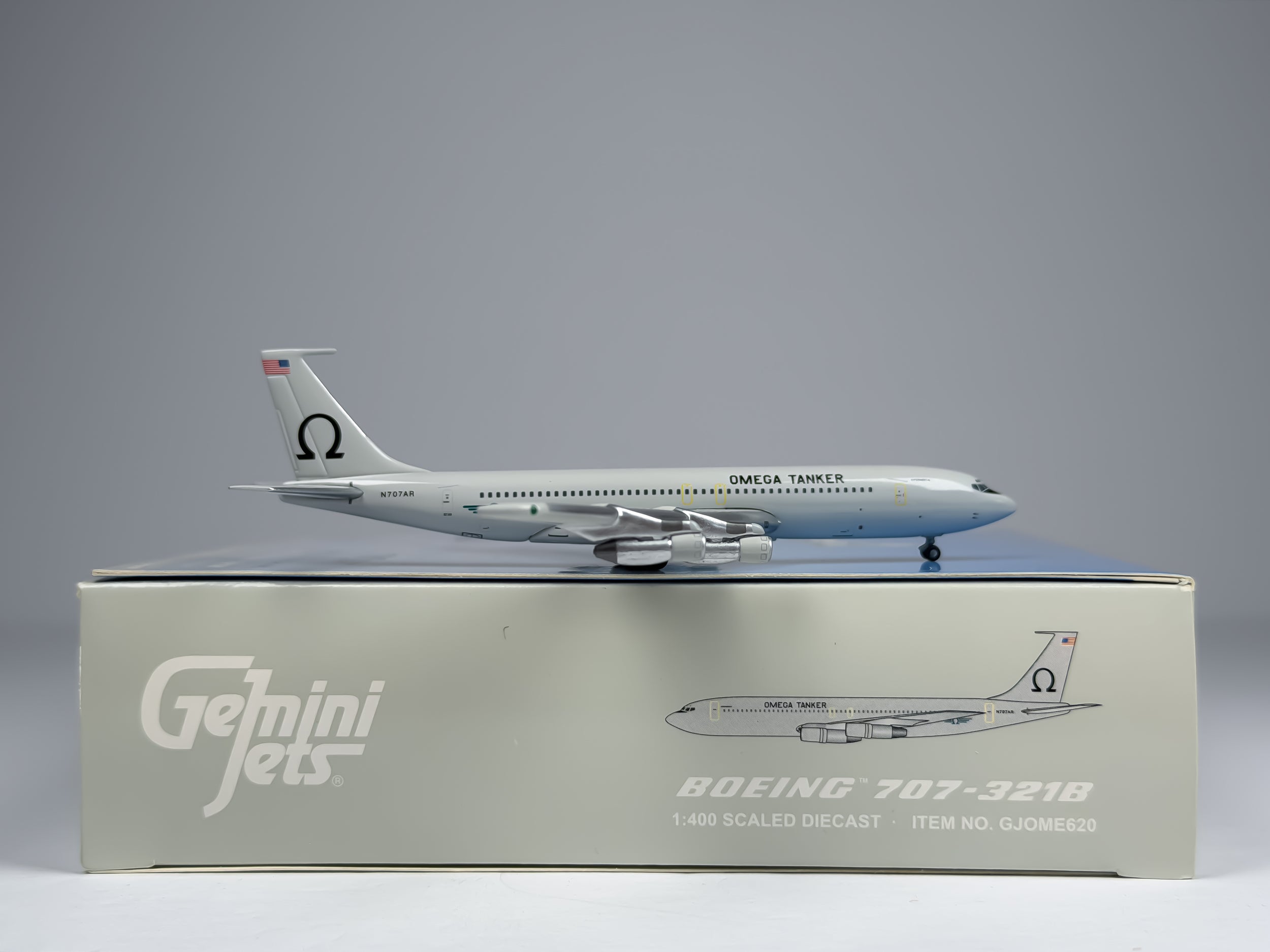 Omega Aerial Refueling Services Boeing 707 (C-137 Stratoliner) 1:400 Gemini Jets N707AR (GJOME620)