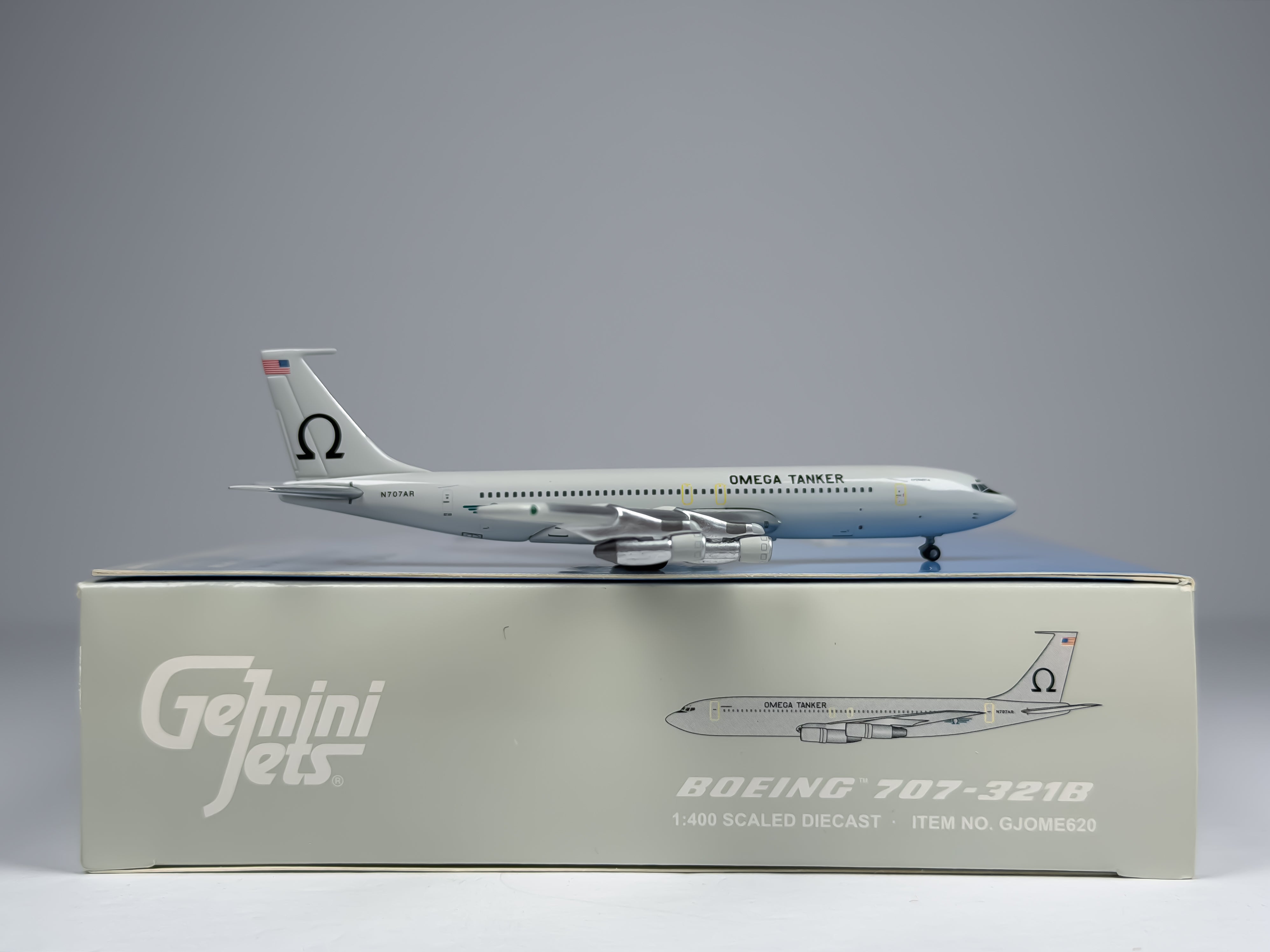 Omega Aerial Refueling Services Boeing 707 (C-137 Stratoliner) 1:400 Gemini Jets N707AR (GJOME620)