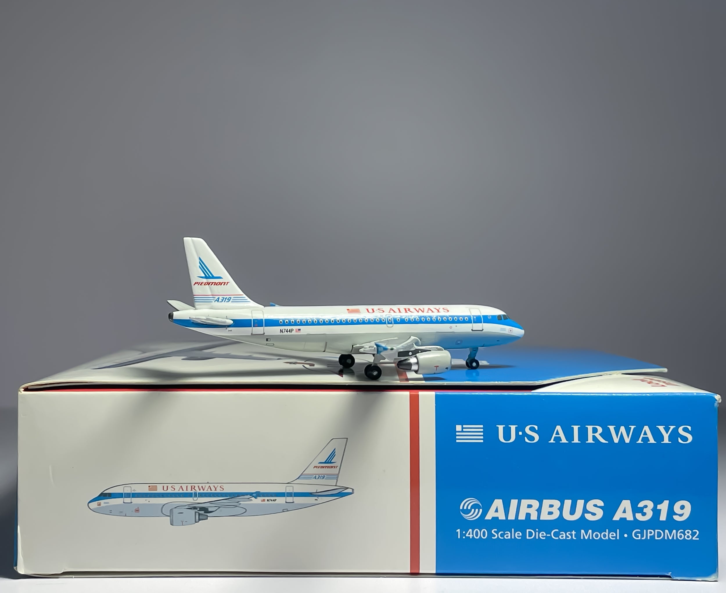 U.S Airways Airbus A319 1:400 Gemini Jets N744P (GJPDM682)