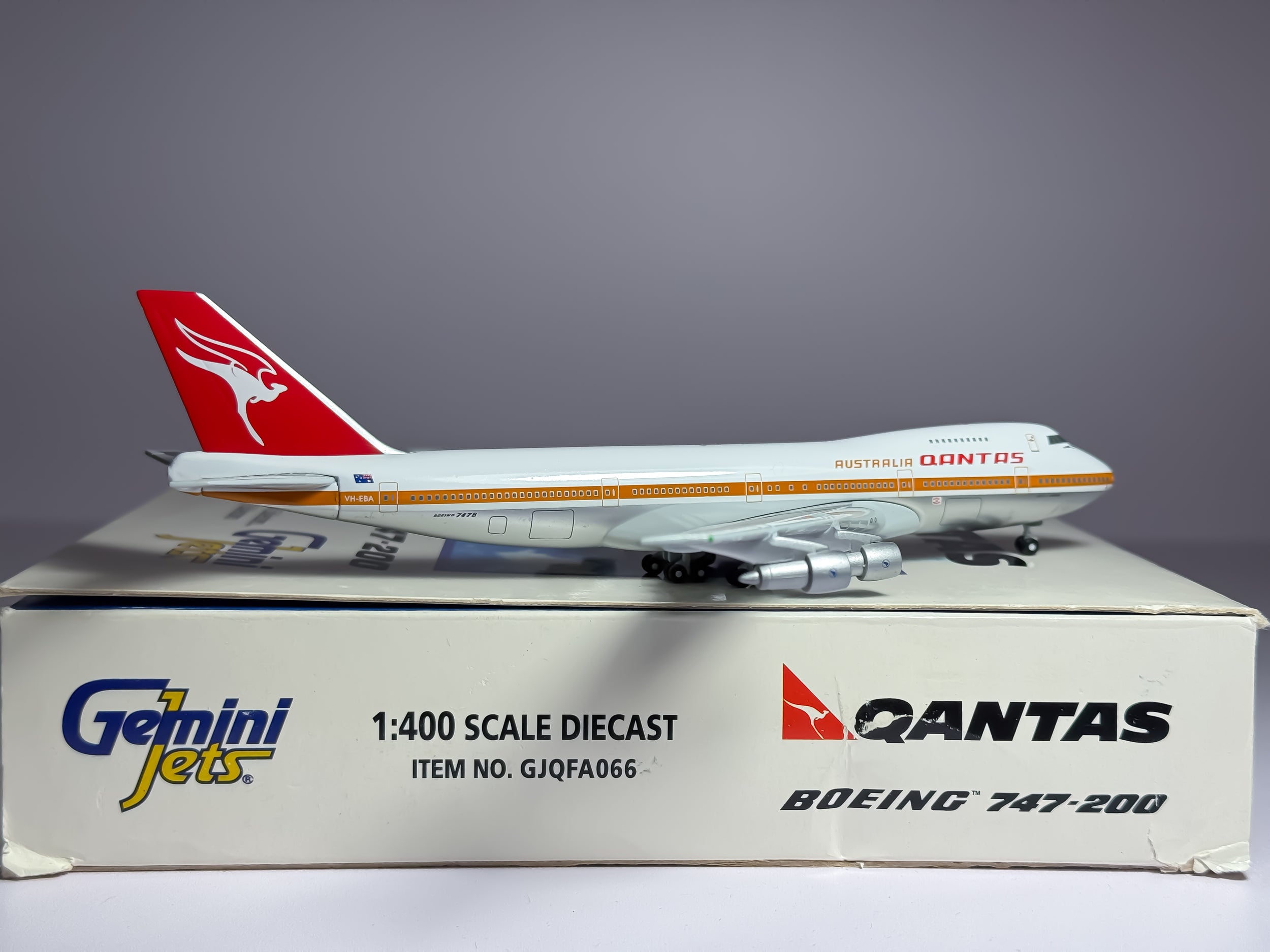 Qantas Airways Boeing 747-200 1:400 Gemini Jets VH-EBA (GJQFA066)