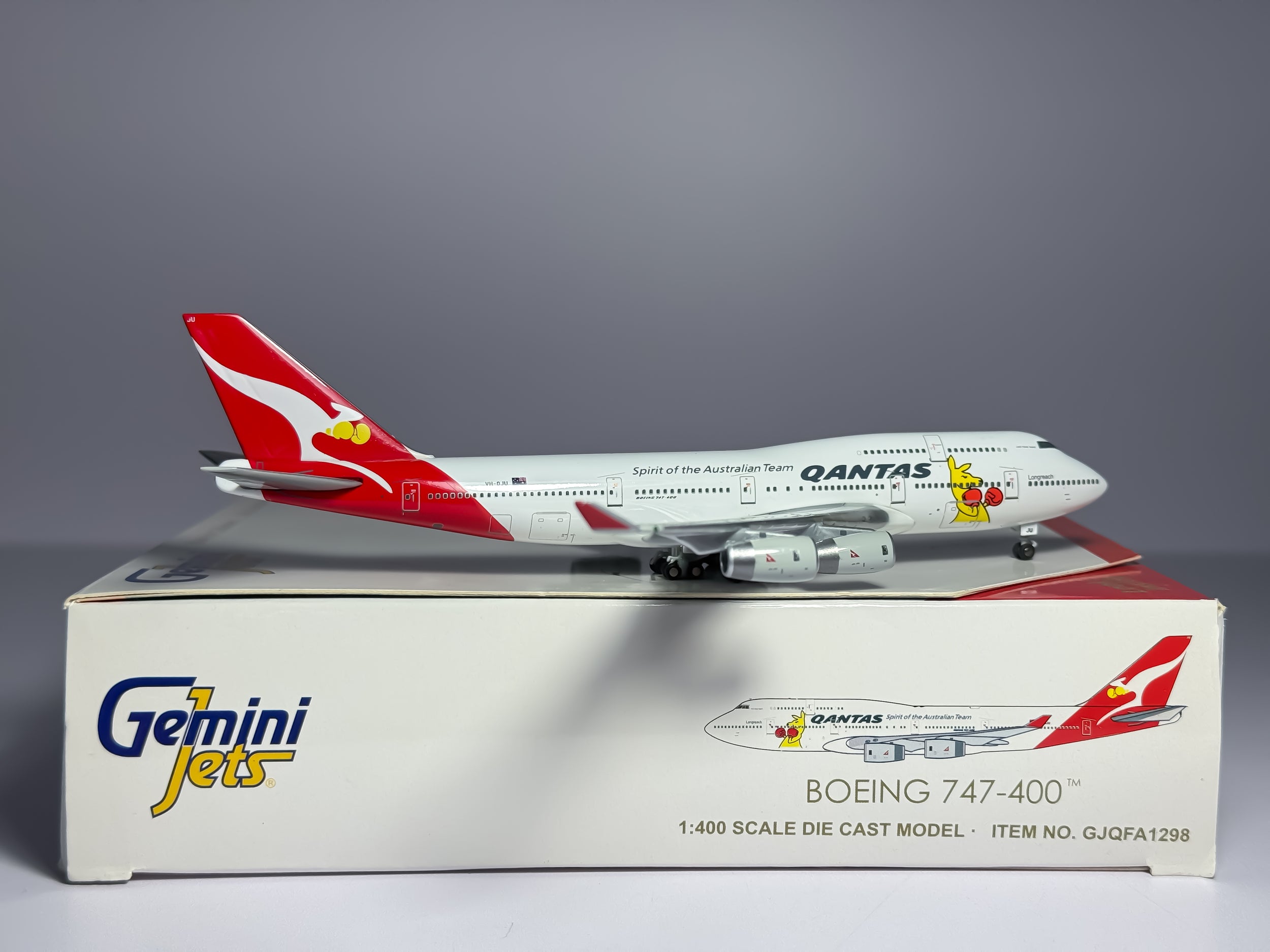 Qantas Airways Boeing 747-400 1:400 Gemini Jets VH-OJU (GJQFA1298)