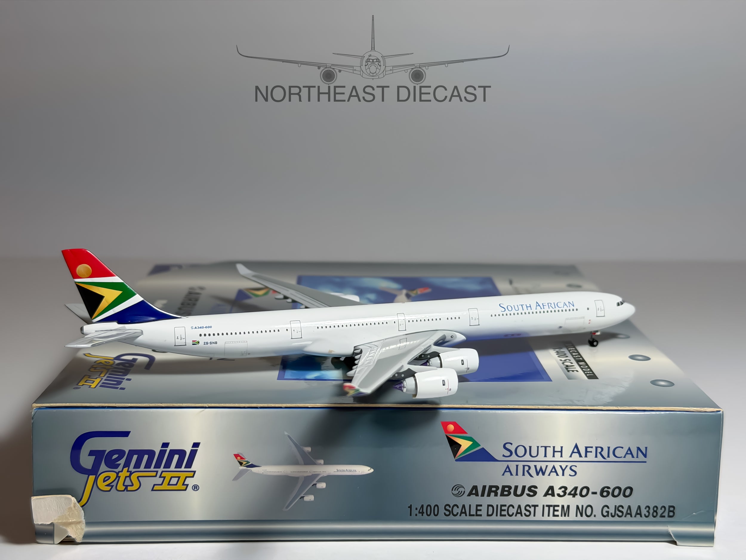 South African Airways Airbus A340-600 1:400 Gemini Jets ZS-SNB (GJSAA382B)