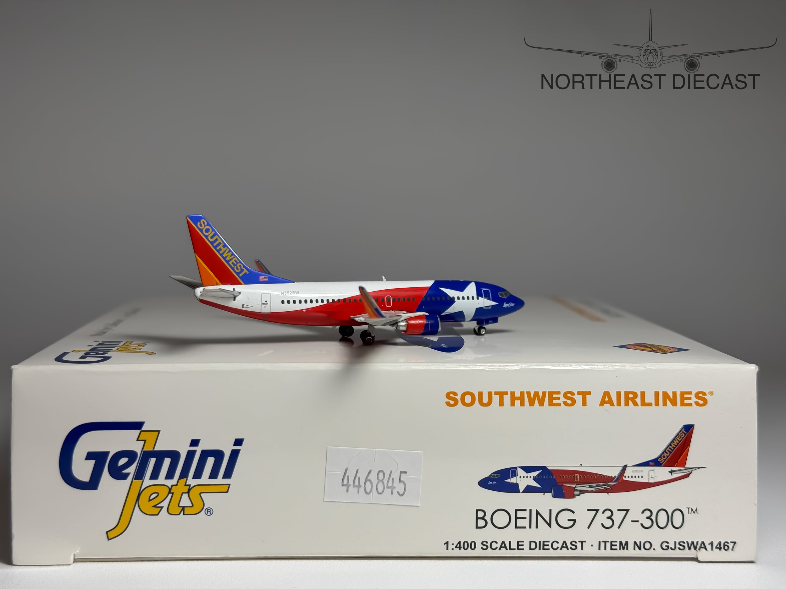 Southwest Airlines Boeing 737-300 1:400 Gemini Jets N352SW (GJSWA1467)