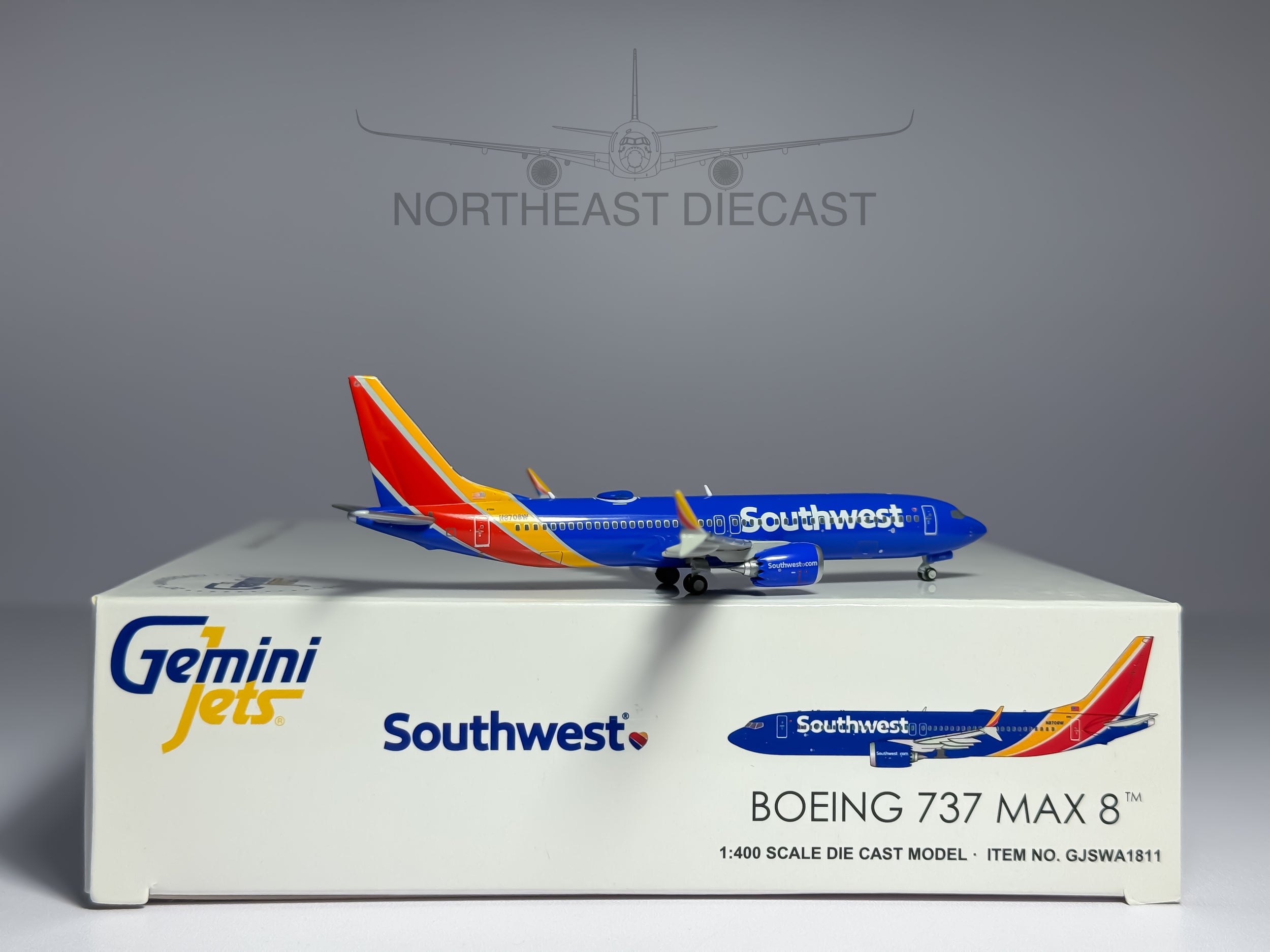 Southwest Airlines Boeing 737 MAX 8 1:400 Gemini Jets N8706W (GJSWA1811)