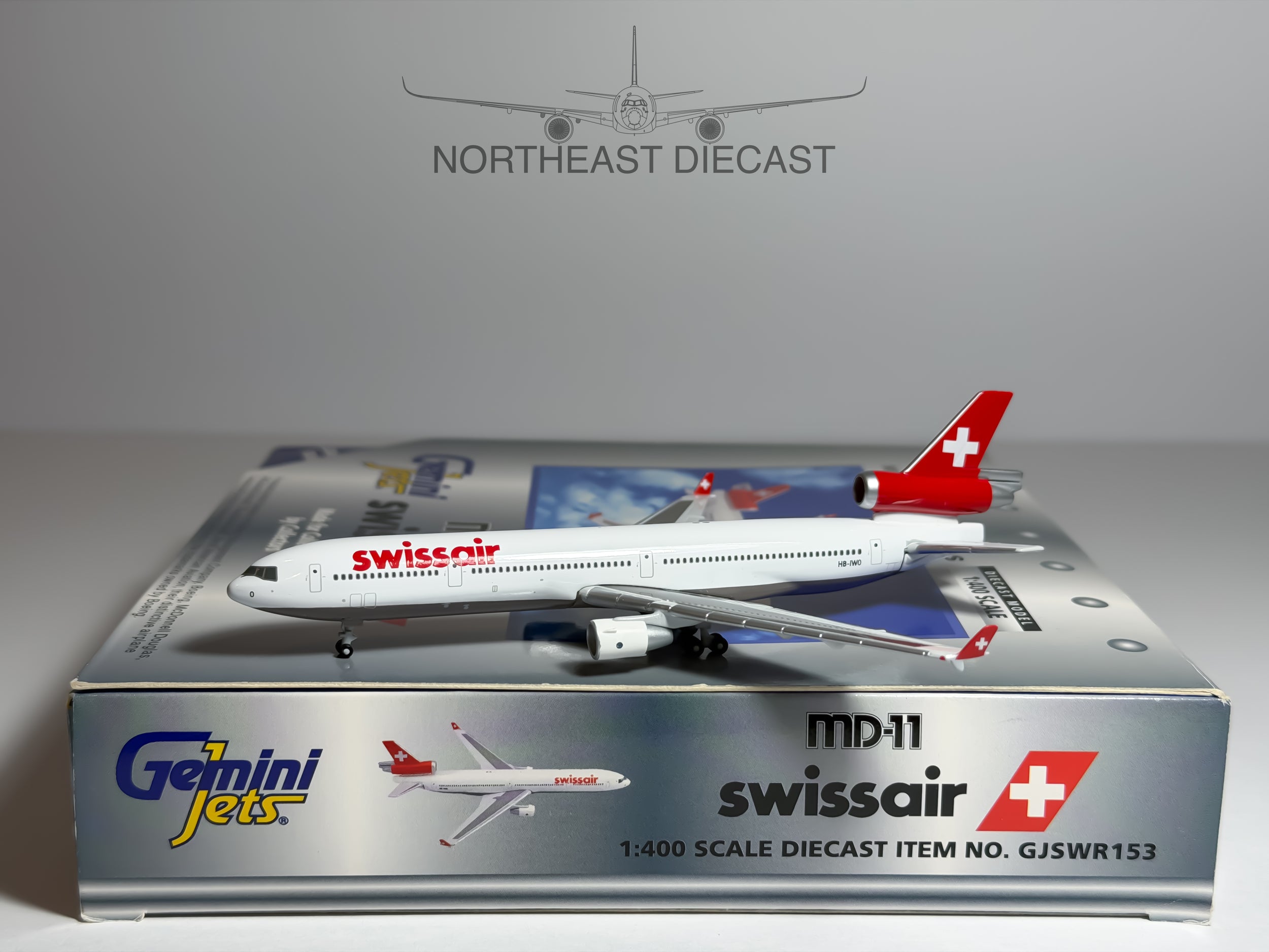 Swissair McDonnell Douglas MD-11 1:400 Gemini Jets HB-IWO (GJSWR153)