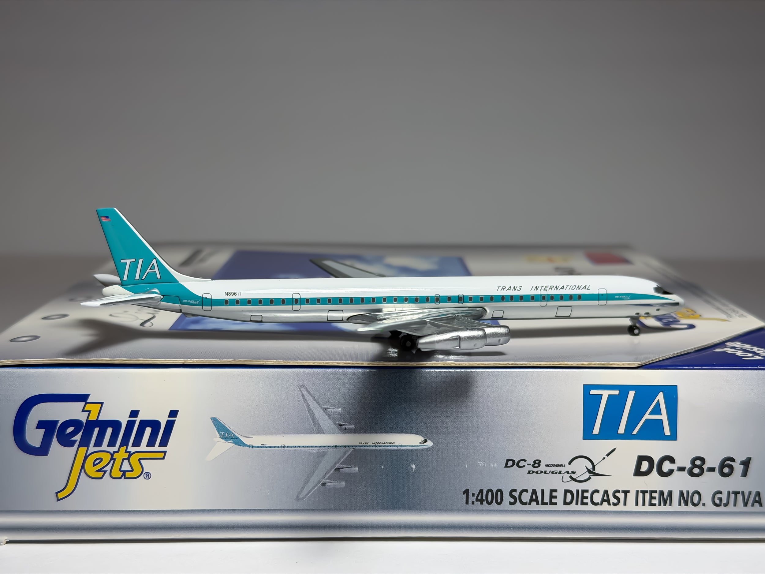 Trans International Airlines Douglas DC-8-61 1:400 Gemini Jets N8961T (GJTVA102)