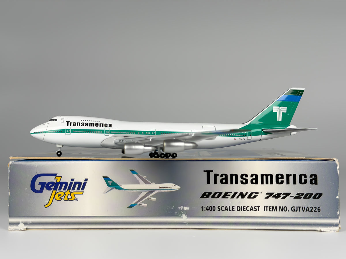 Transamerica Boeing 747-200 1:400 Gemini Jets N742TV (GJTVA226)