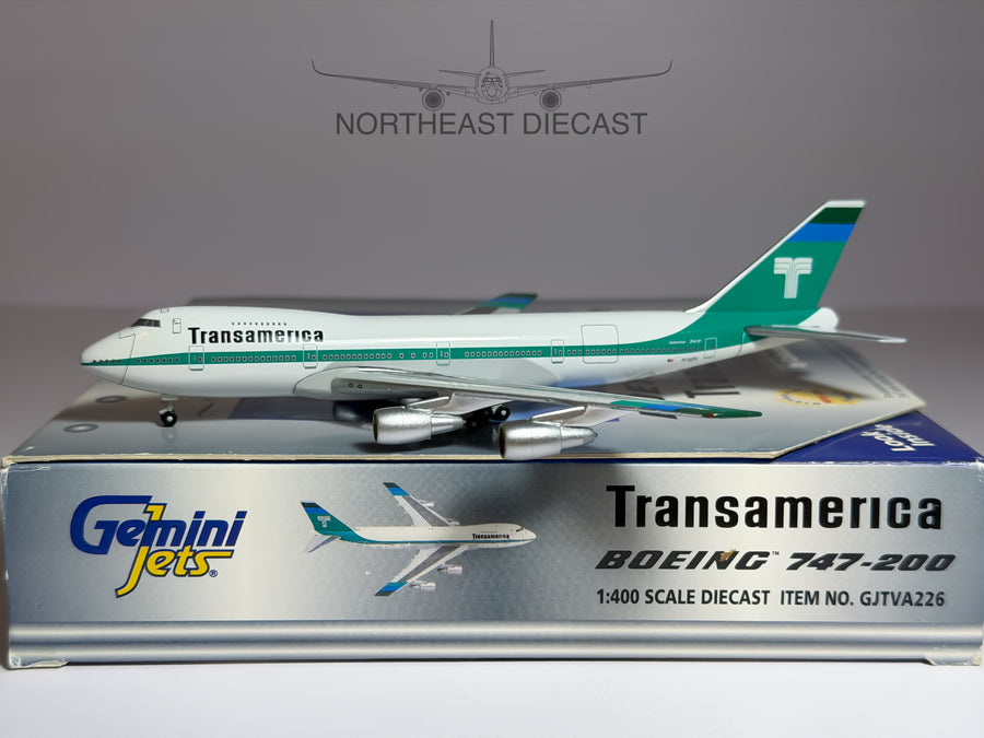 Transamerica Boeing 747-200 1:400 Gemini Jets N742TV (GJTVA226)