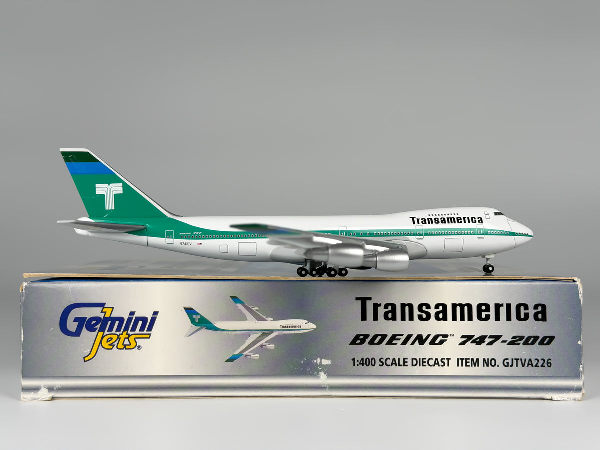 Transamerica Boeing 747-200 1:400 Gemini Jets N742TV (GJTVA226)
