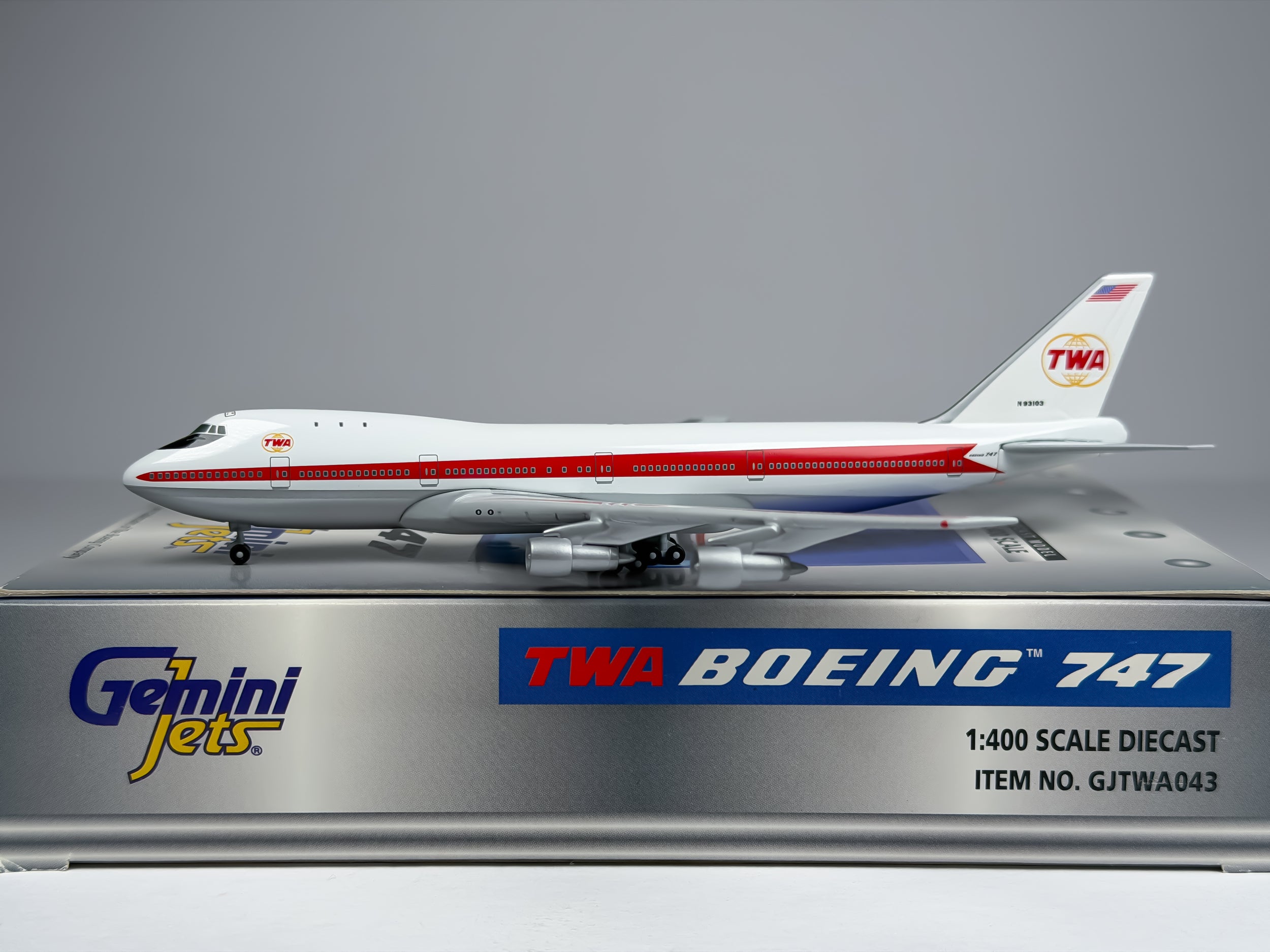 Trans World Airlines (TWA) Boeing 747-100 1:400 Gemini Jets N93103 (GJTWA043)