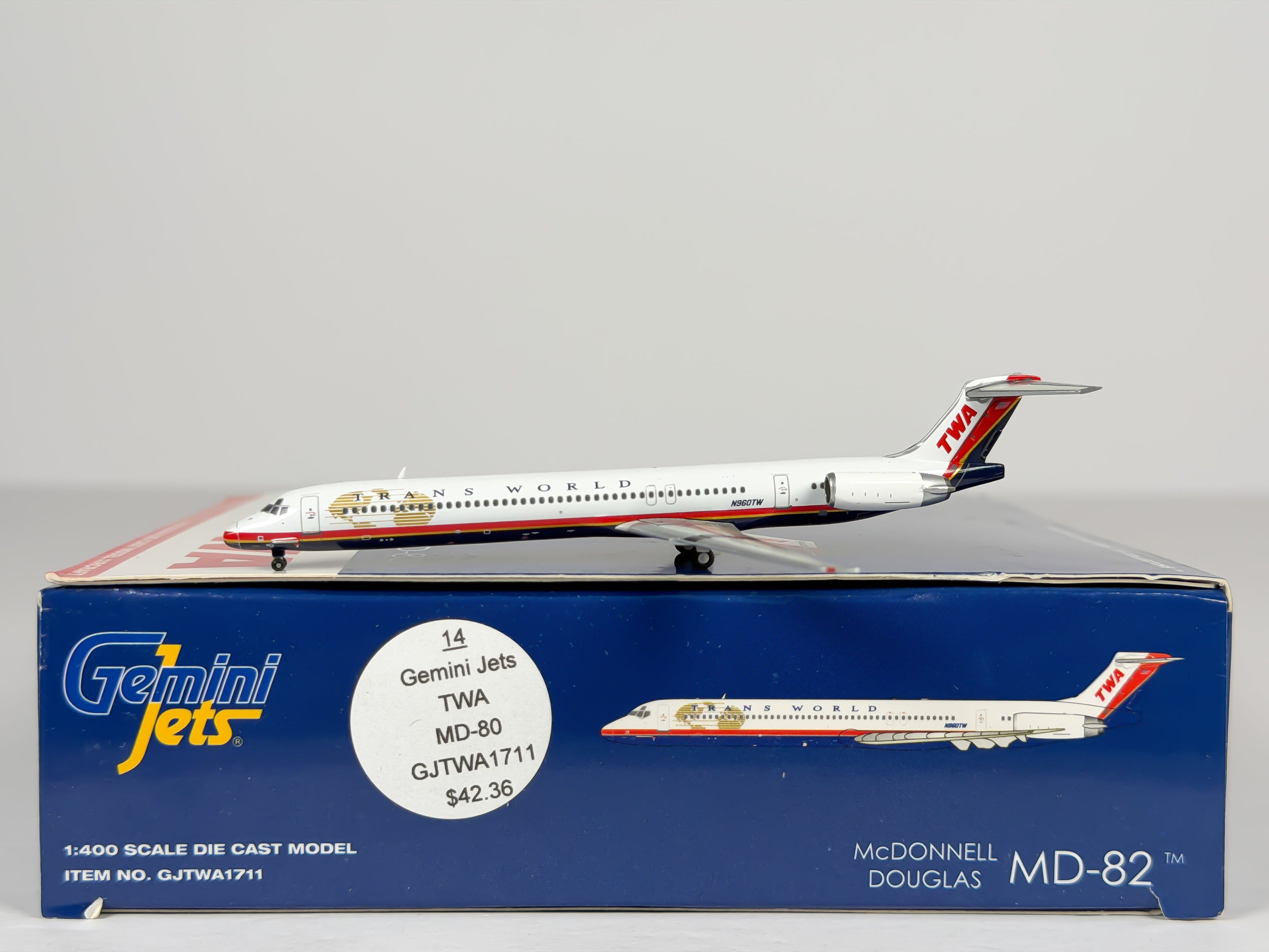 Trans World Airlines (TWA) McDonnell Douglas MD-82 1:400 Gemini Jets N960TW (GJTWA1711)
