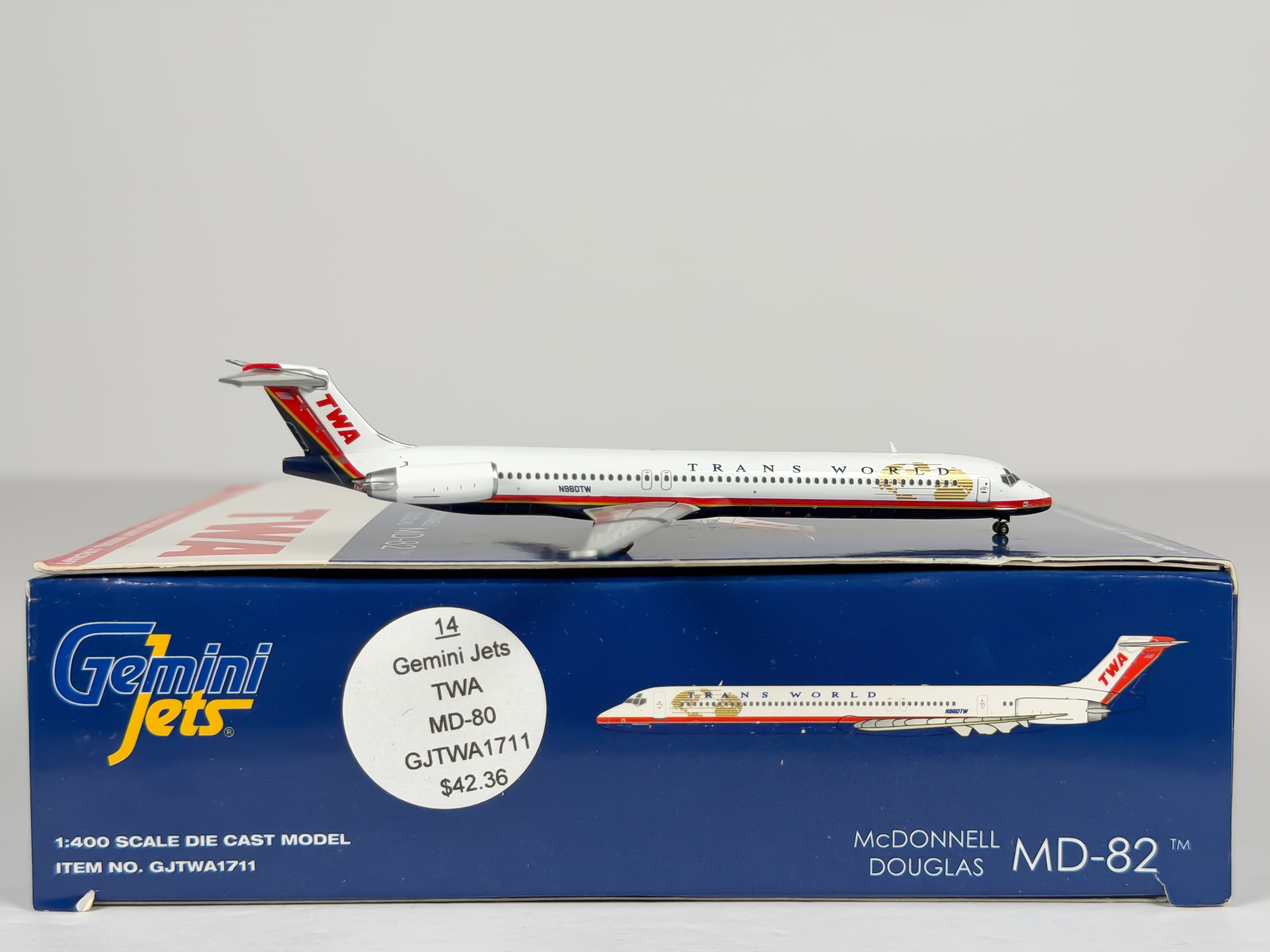 Trans World Airlines (TWA) McDonnell Douglas MD-82 1:400 Gemini Jets N960TW (GJTWA1711)