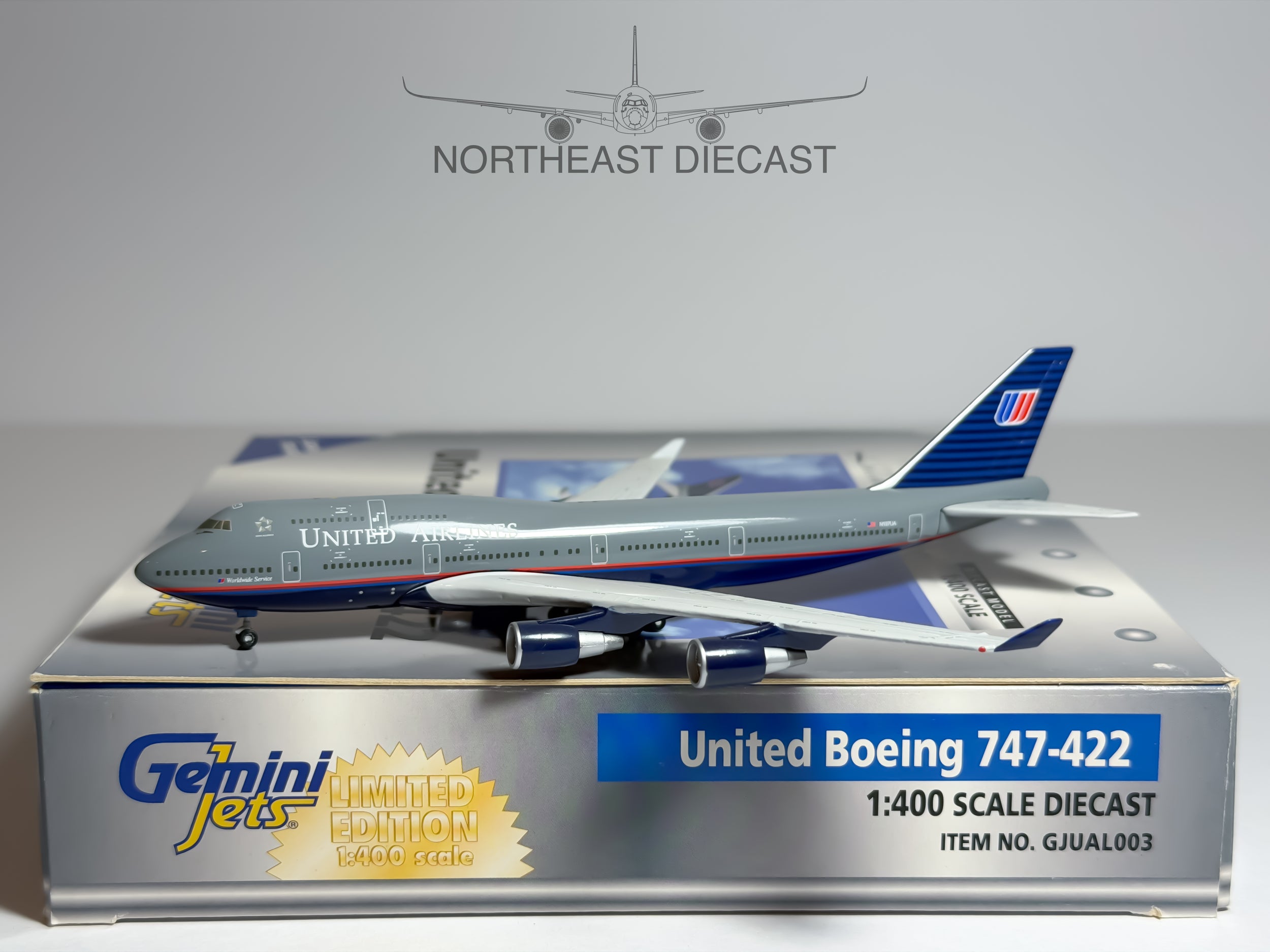 United Airlines Boeing 747-400 1:400 Gemini Jets N197UA (GJUAL003)