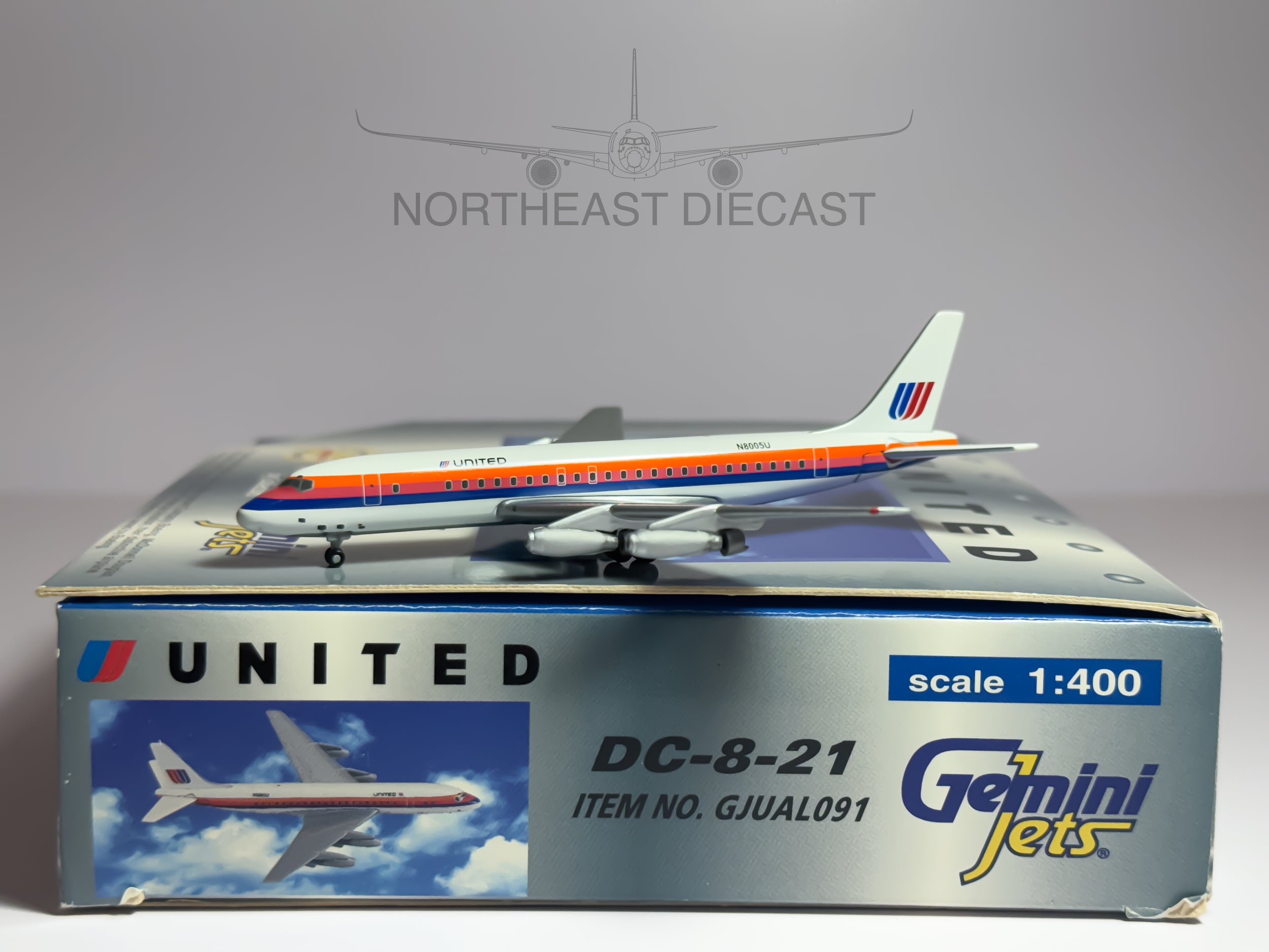 United Airlines Douglas DC-8-20 1:400 Gemini Jets N8005U (GJUAL091)