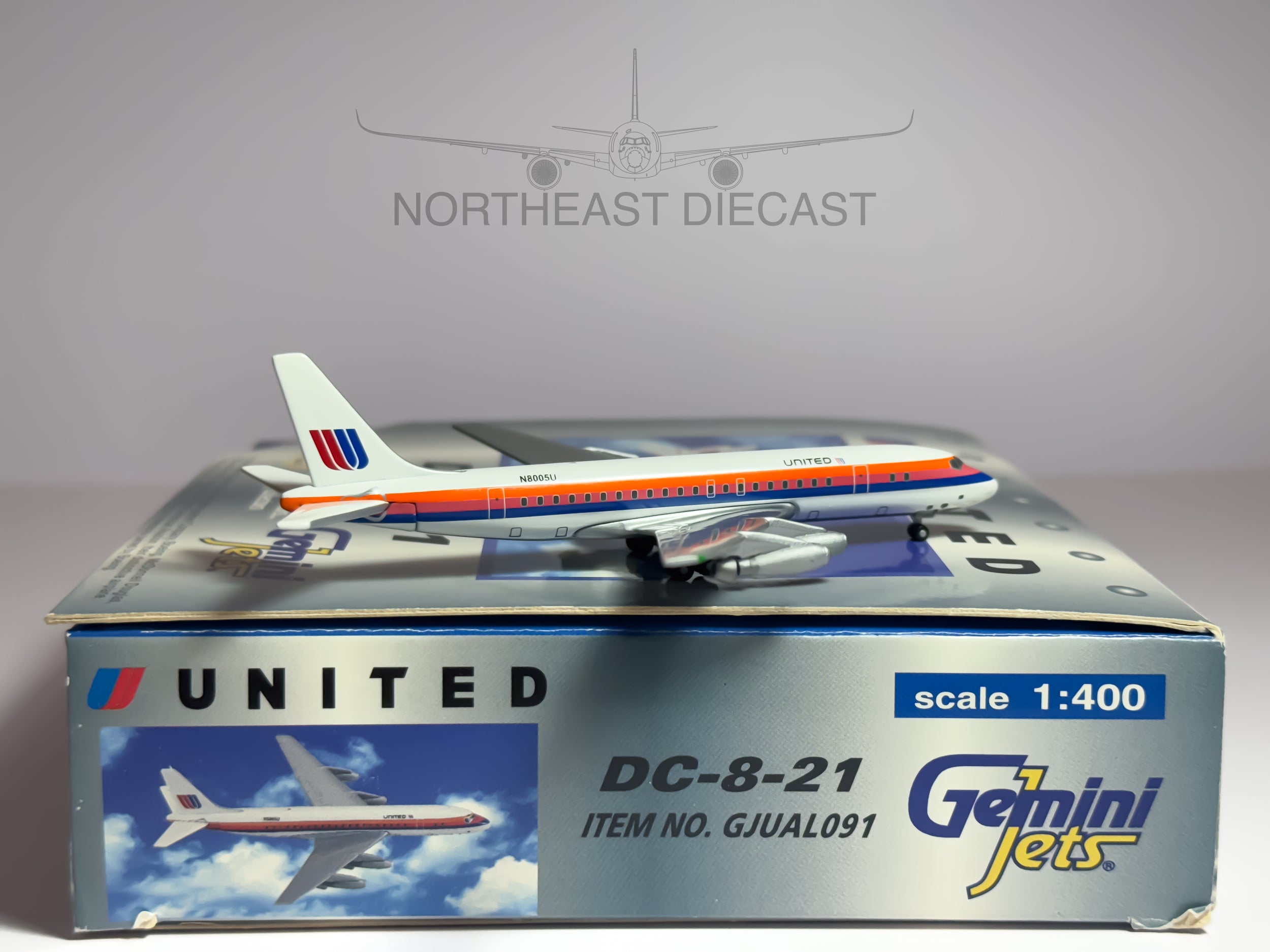 United Airlines Douglas DC-8-20 1:400 Gemini Jets N8005U (GJUAL091)