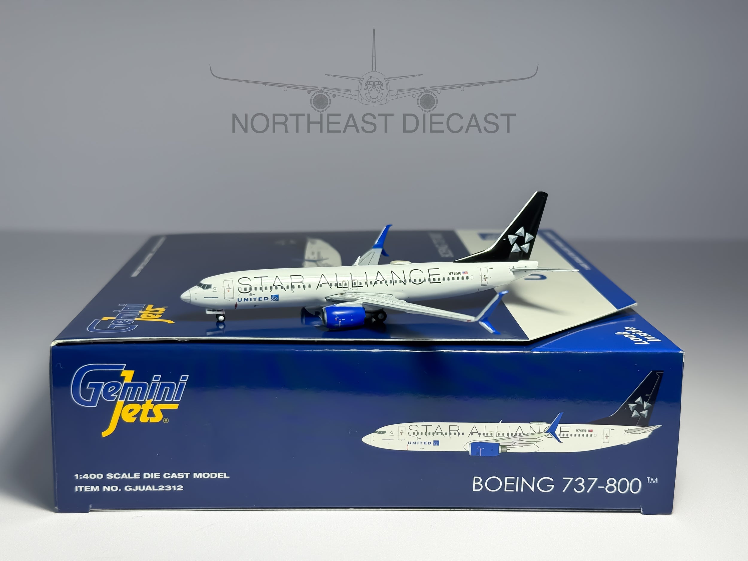 United Airlines Boeing 737-800 1:400 Gemini Jets N76516 (GJUAL2312)