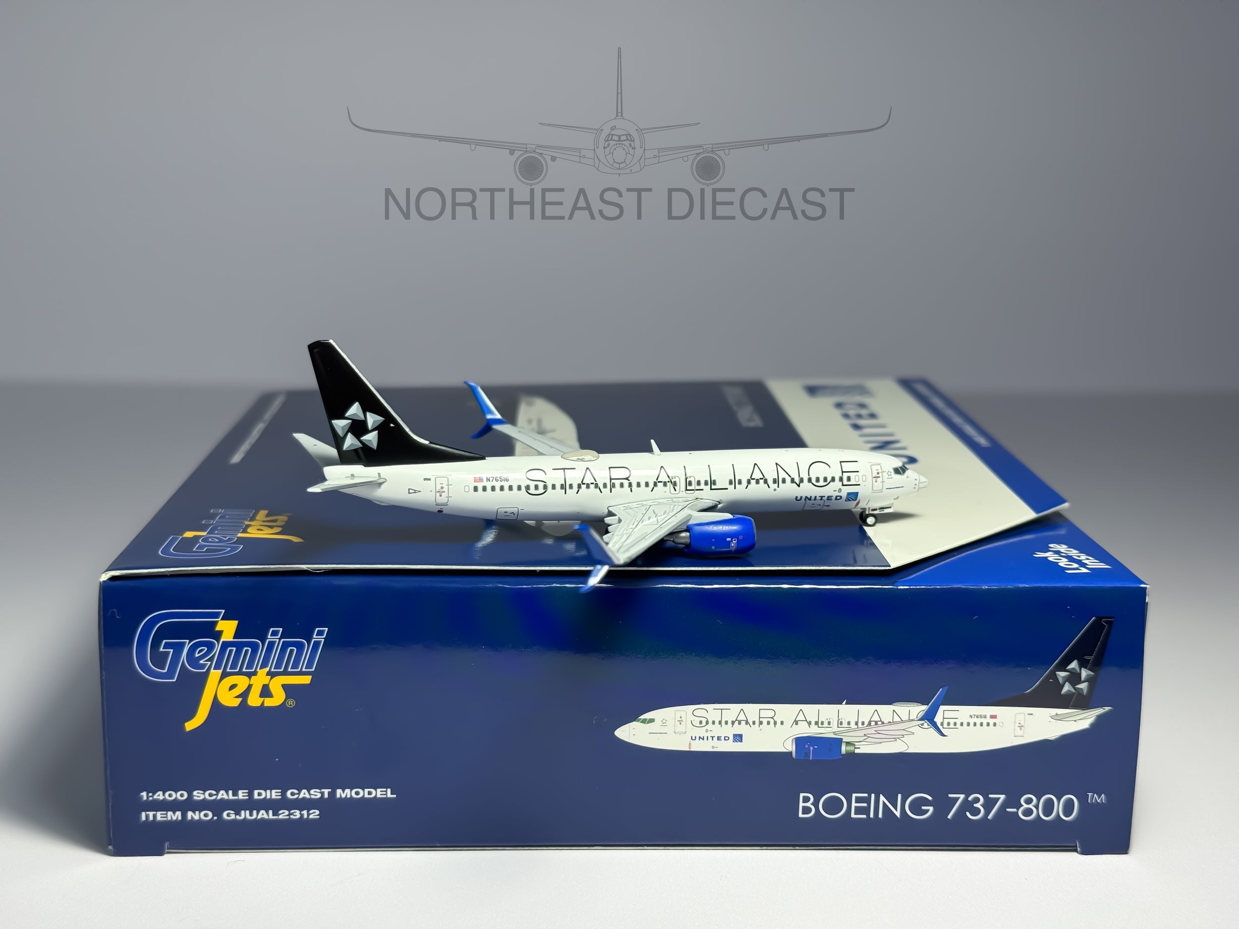 United Airlines Boeing 737-800 1:400 Gemini Jets N76516 (GJUAL2312)