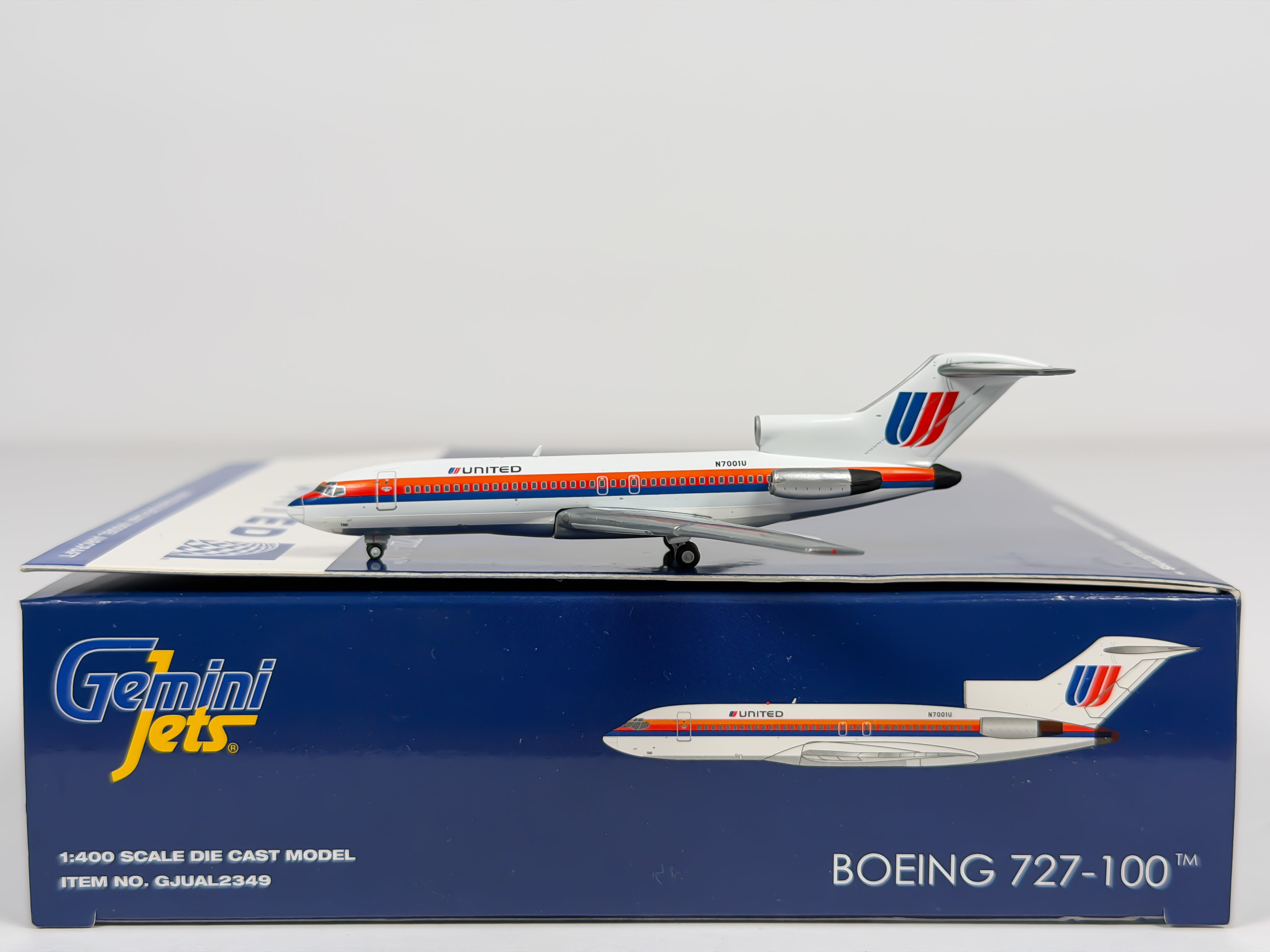 United Airlines Boeing 727-100 1:400 Gemini Jets N7001U (GJUAL2349)